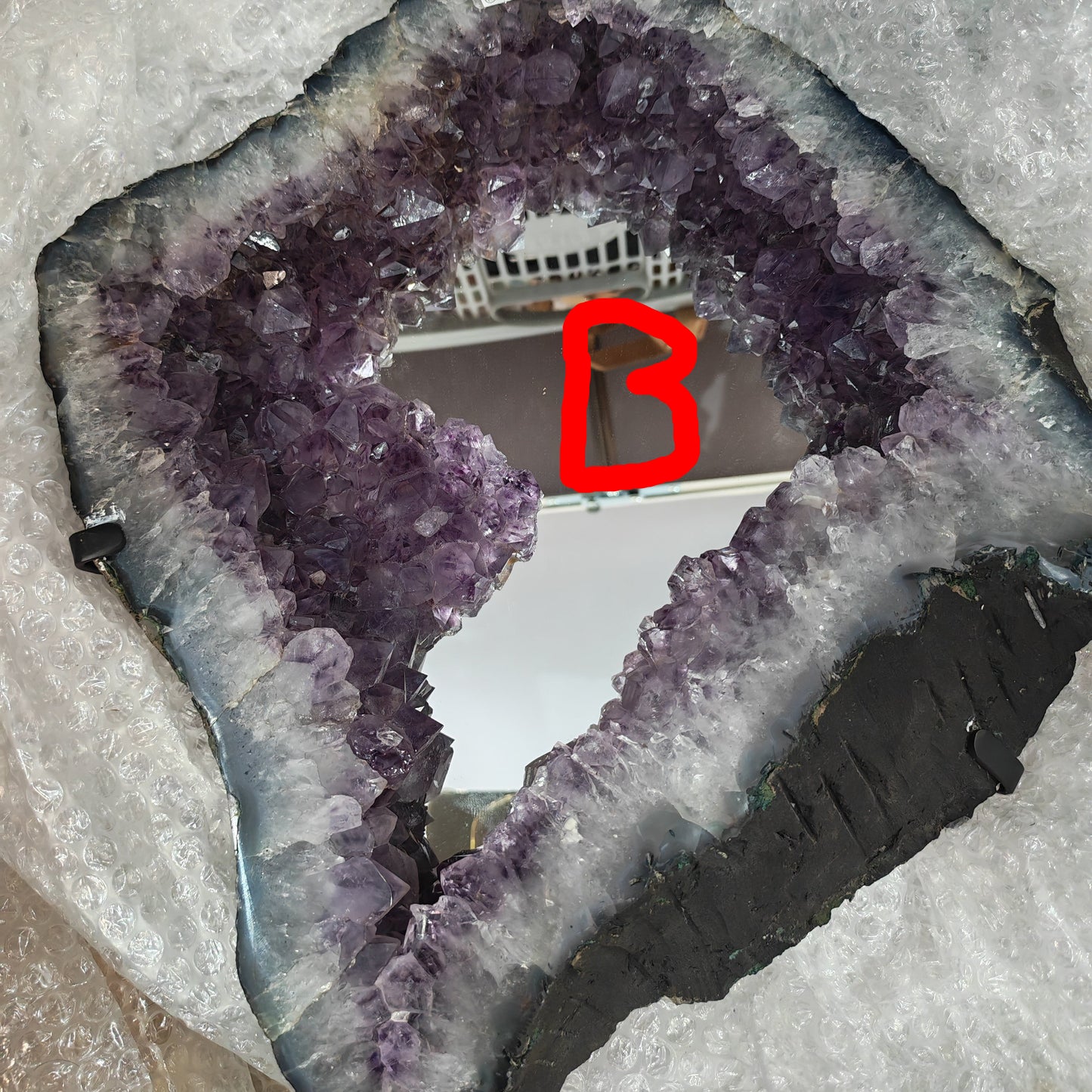 Amethyst Portal Mirror with beautiful purple cluster formation