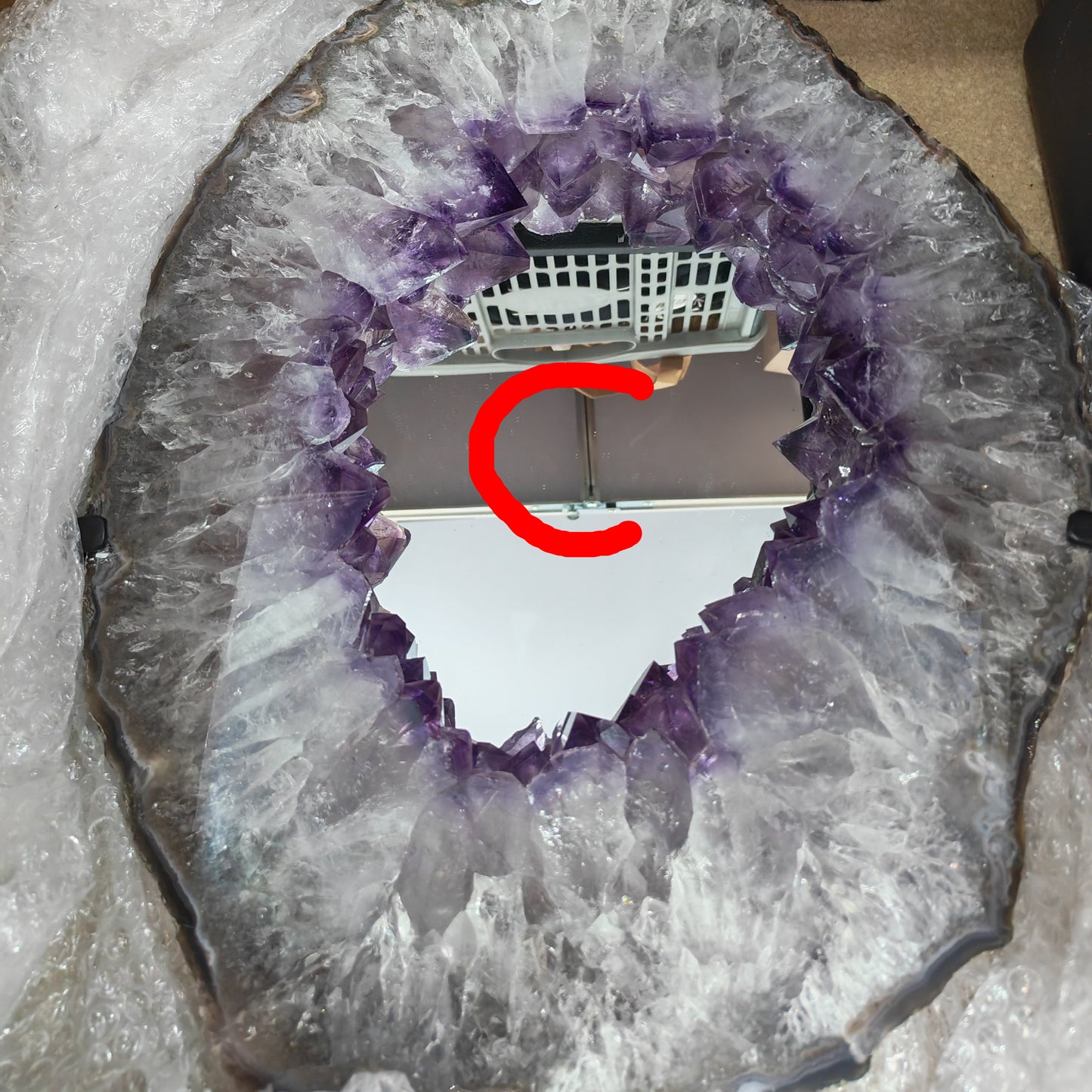 Amethyst Portal Mirror with large purple points