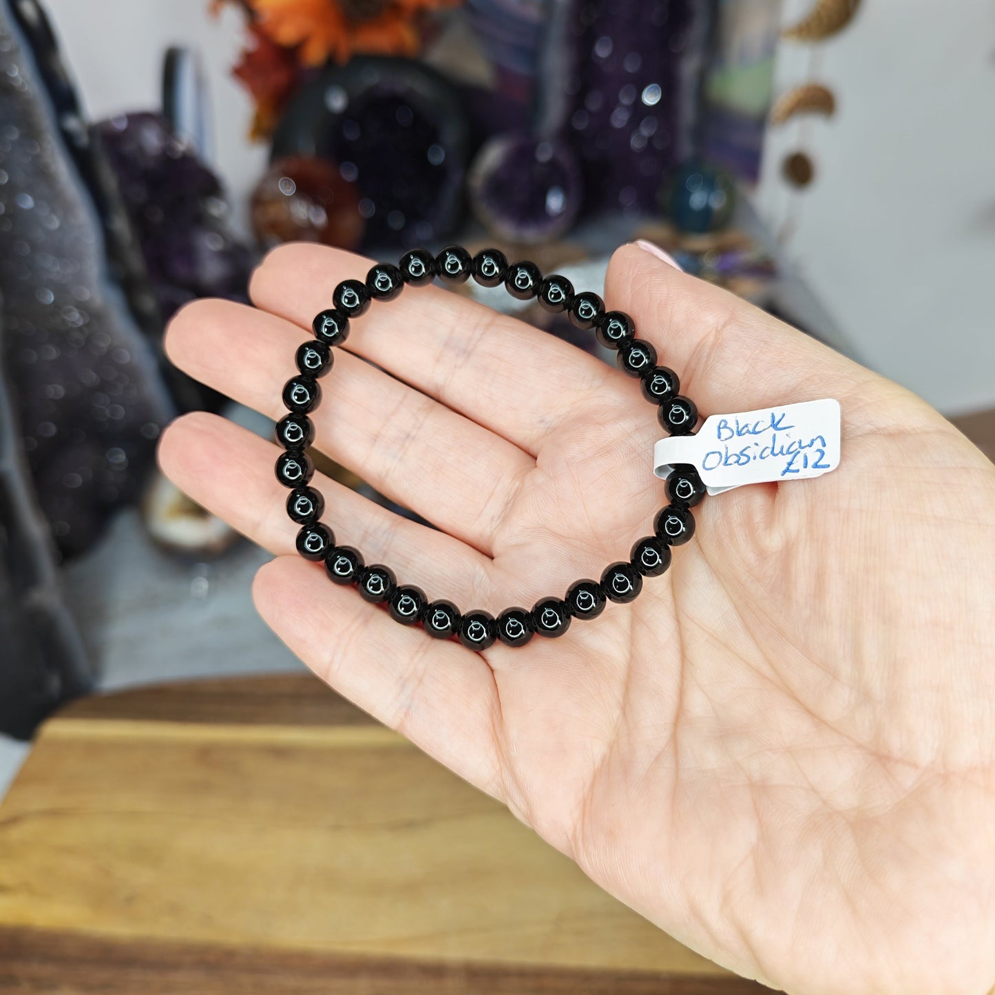 Black Obsidian 6mm Bead Bracelet