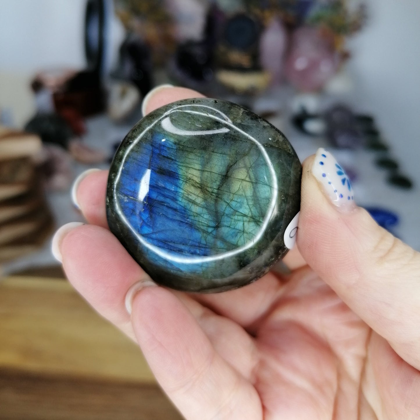 Blue Flash Labradorite Palm