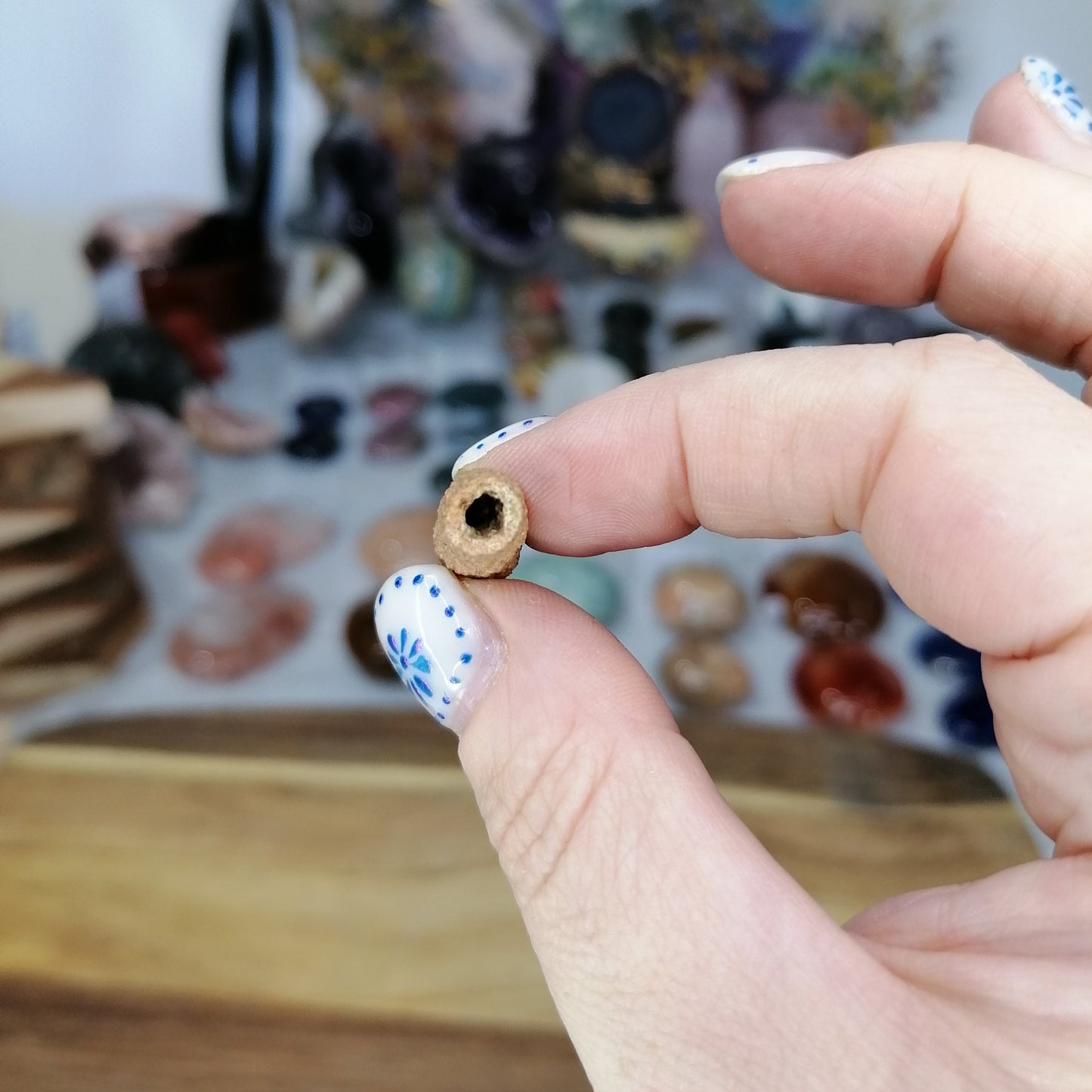Fulgurite Lightning Stone cream glassy hollow tube