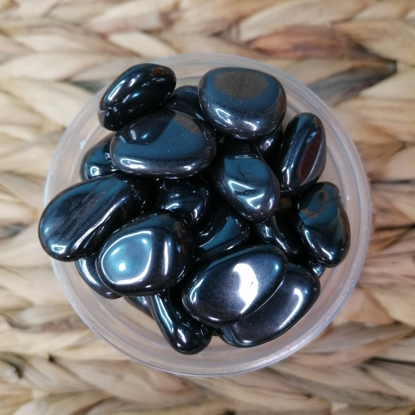 Black Silver Hematite Tumblestone