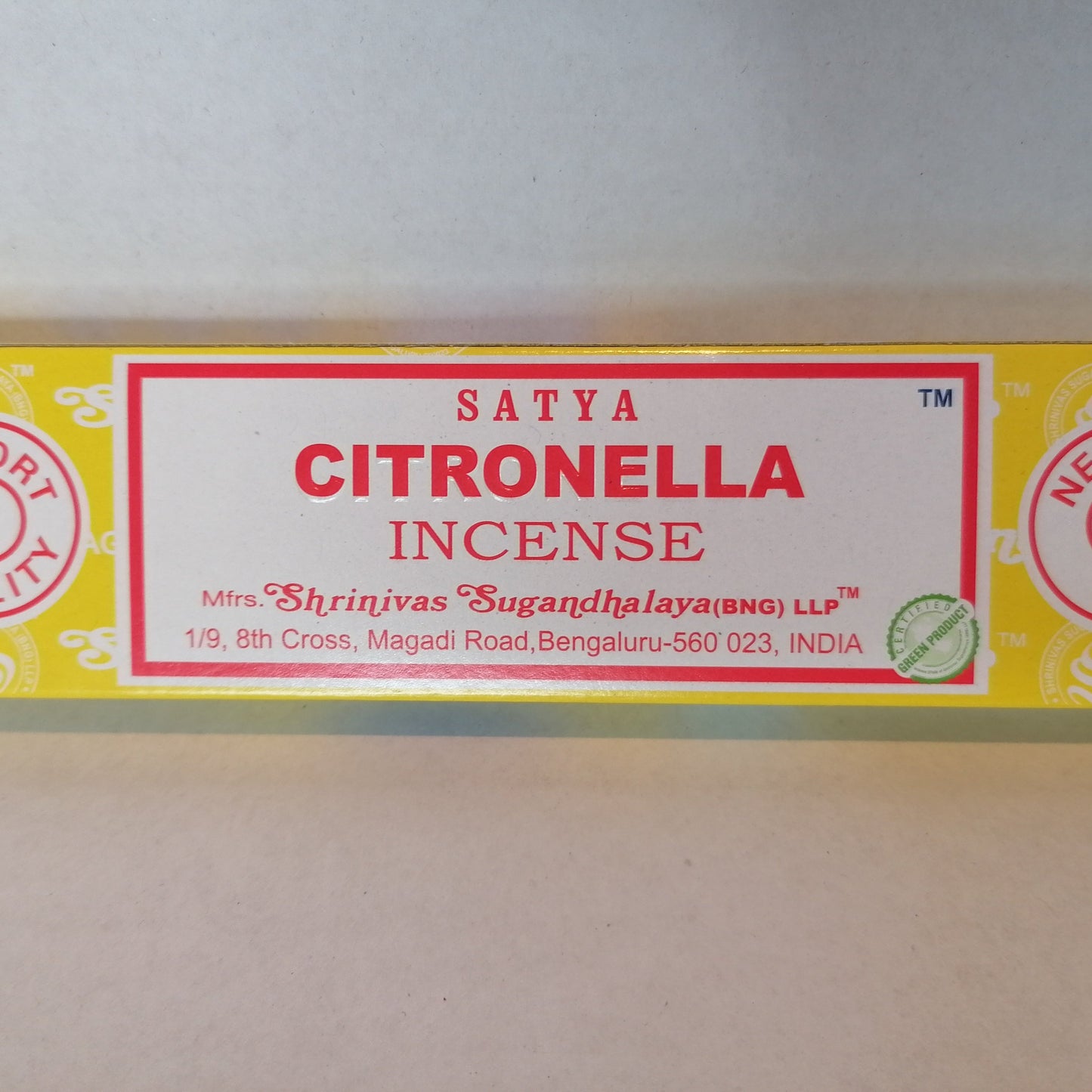 Citronella incense in a yellow box