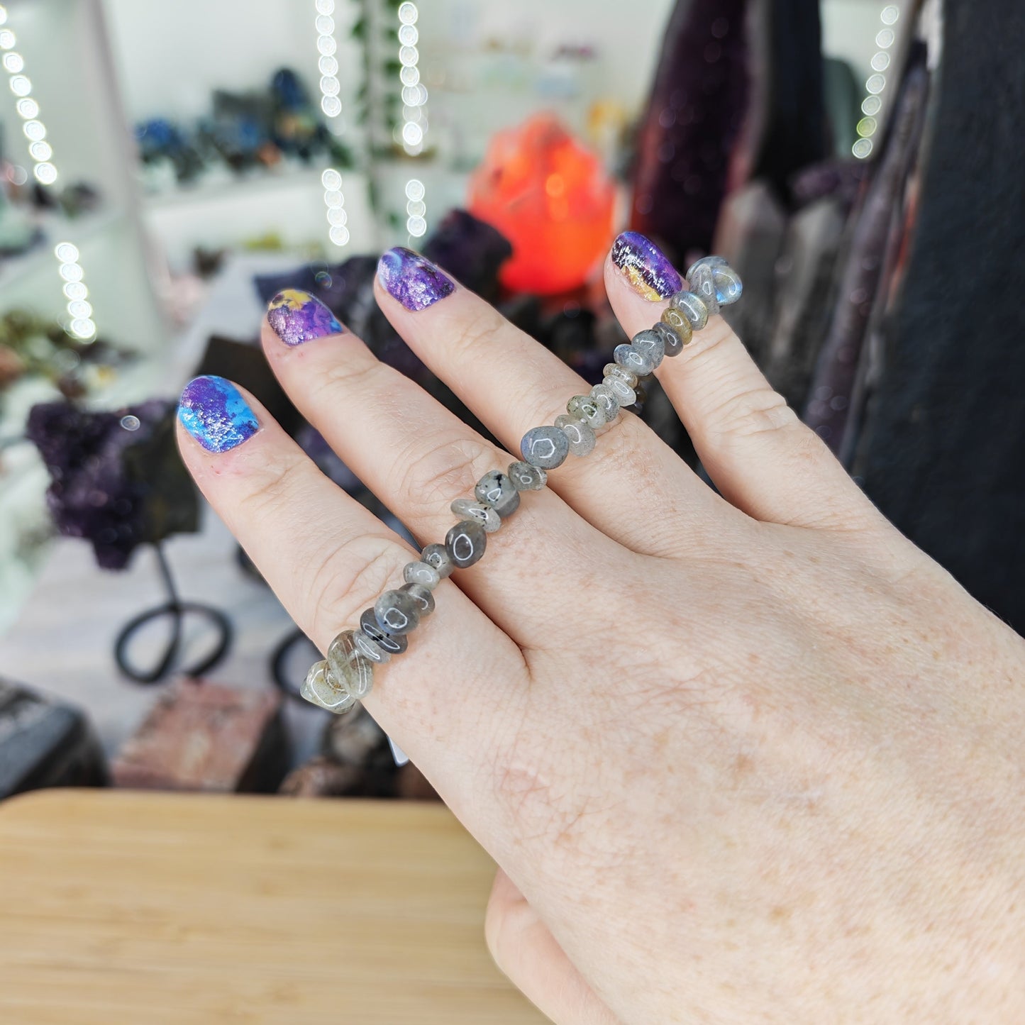 Labradorite Crystal Chip Bracelet