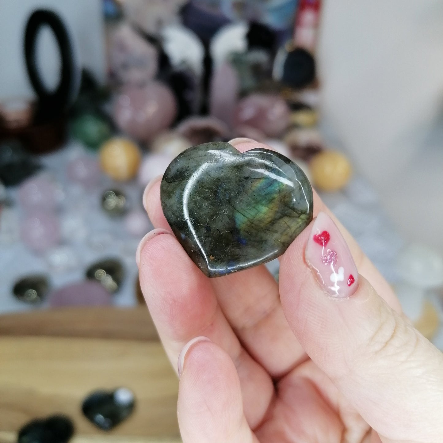 Flashy Labradorite Mini Heart Option C