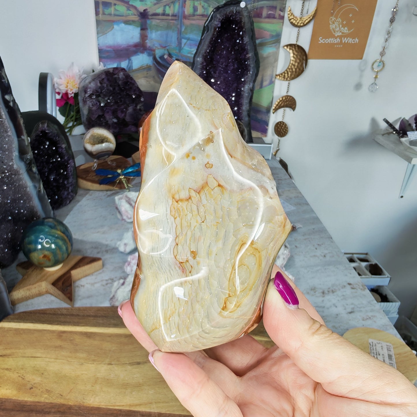 Large Polychrome Jasper Freeform Flame