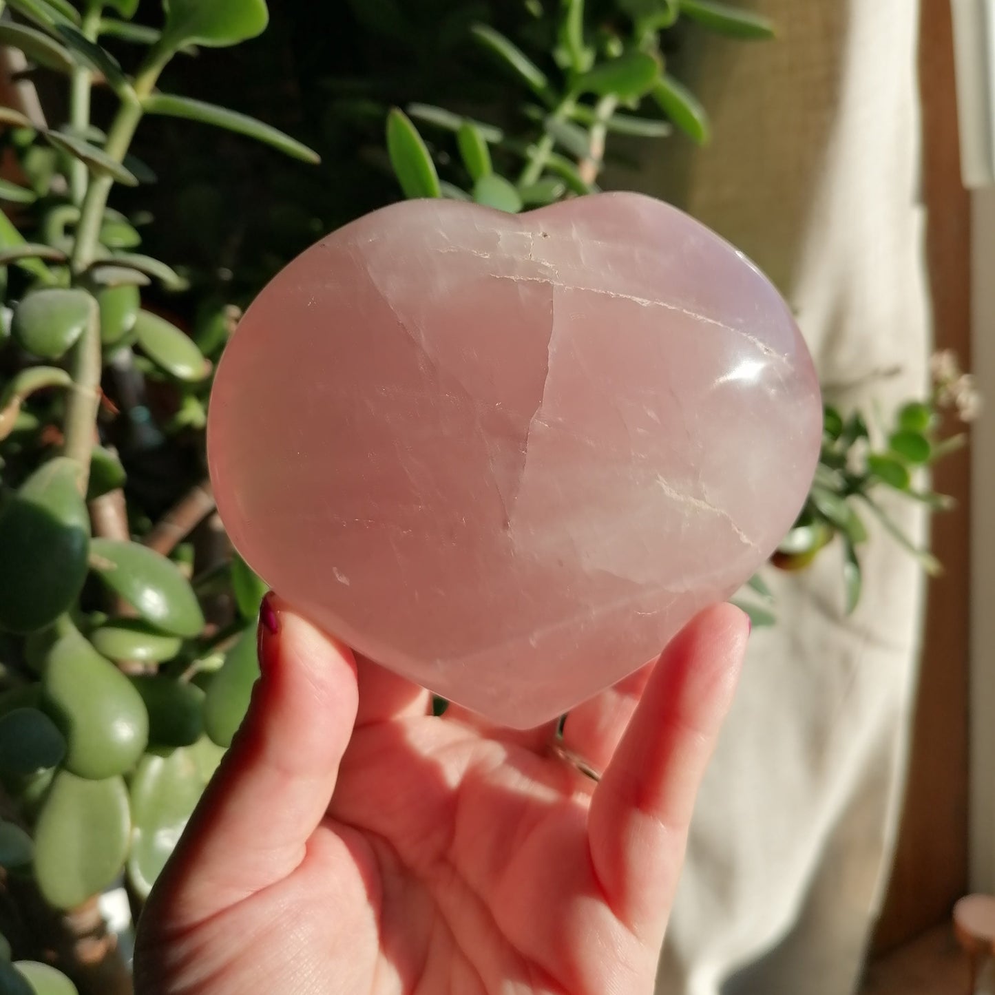 Large Pink Rose Quartz Heart