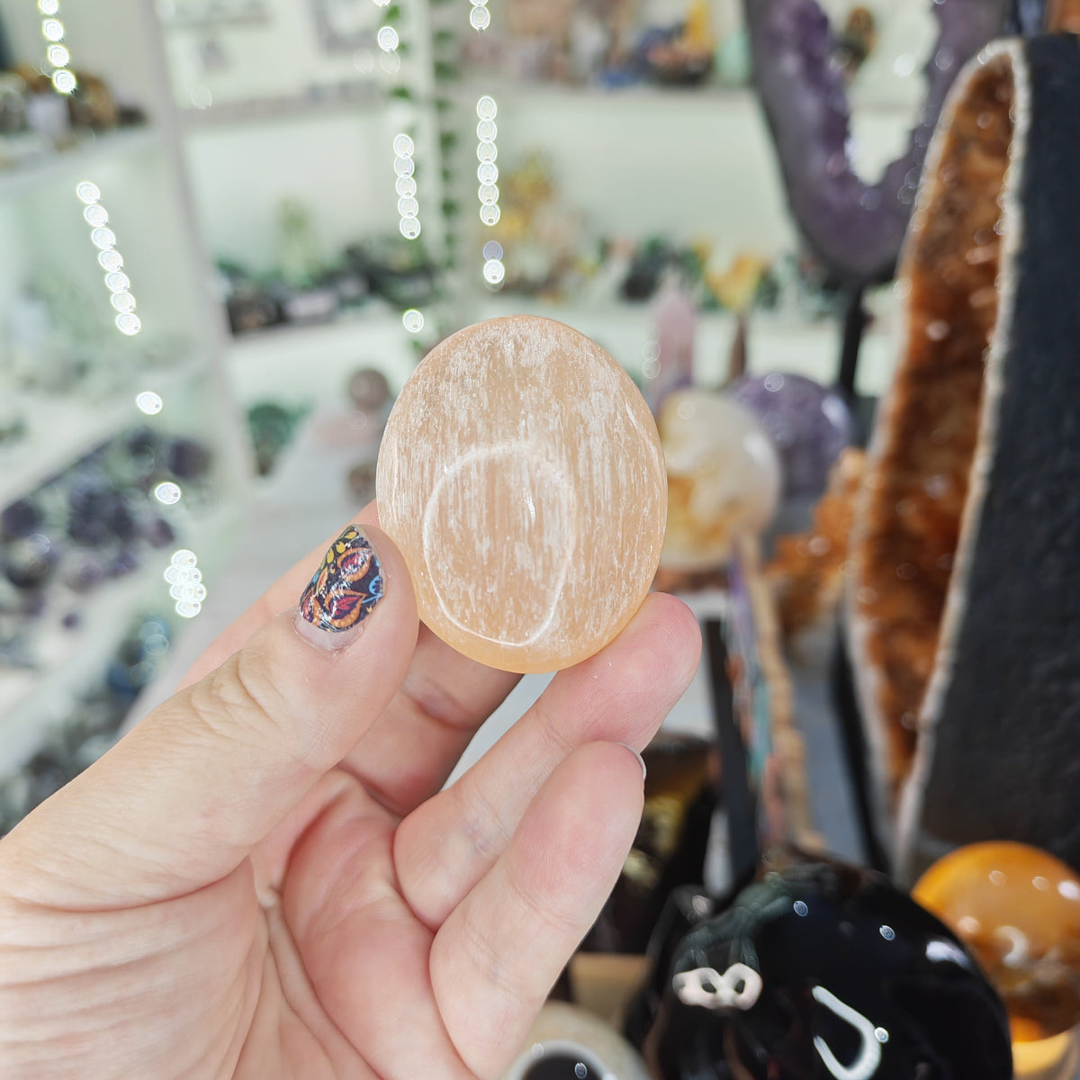 Orange Selenite Pocket Stone