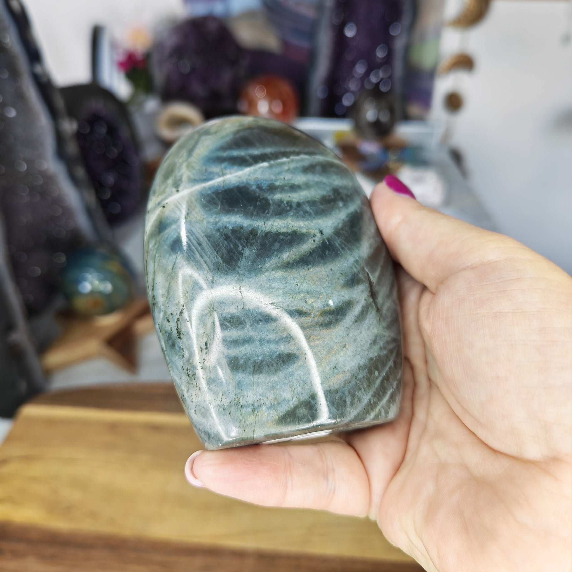 Pink, Orange, Blue, Green Flash Labradorite Freeform