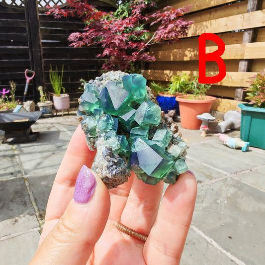 Green and Blue Pocket 42 UK Fluorite