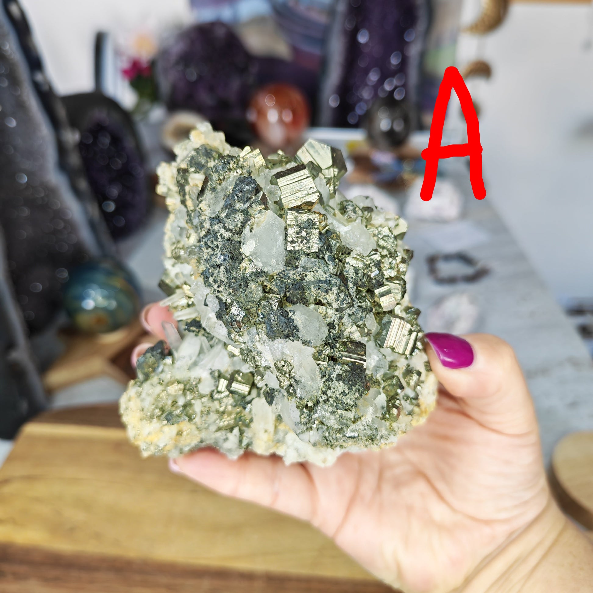 Pyrite on Quartz