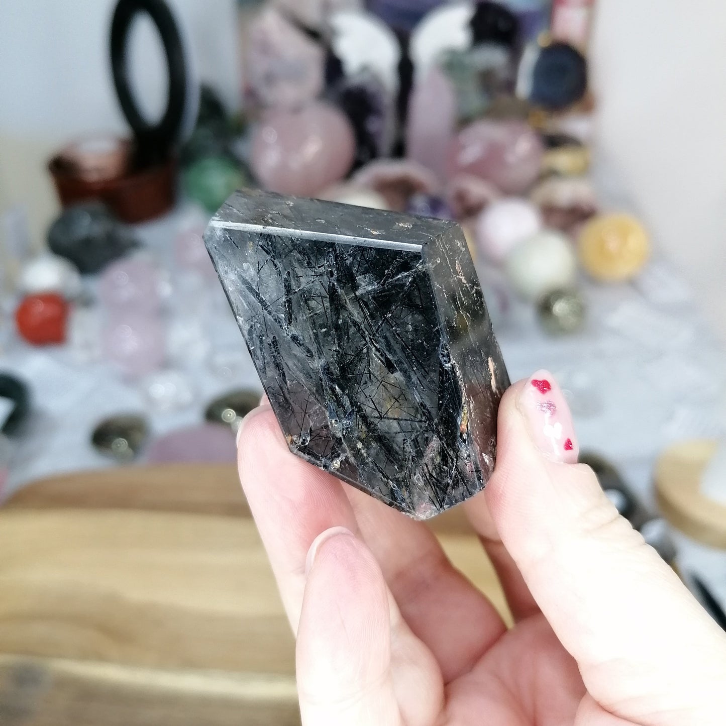 Black Tourmaline in Clear Quartz Freeform Option A