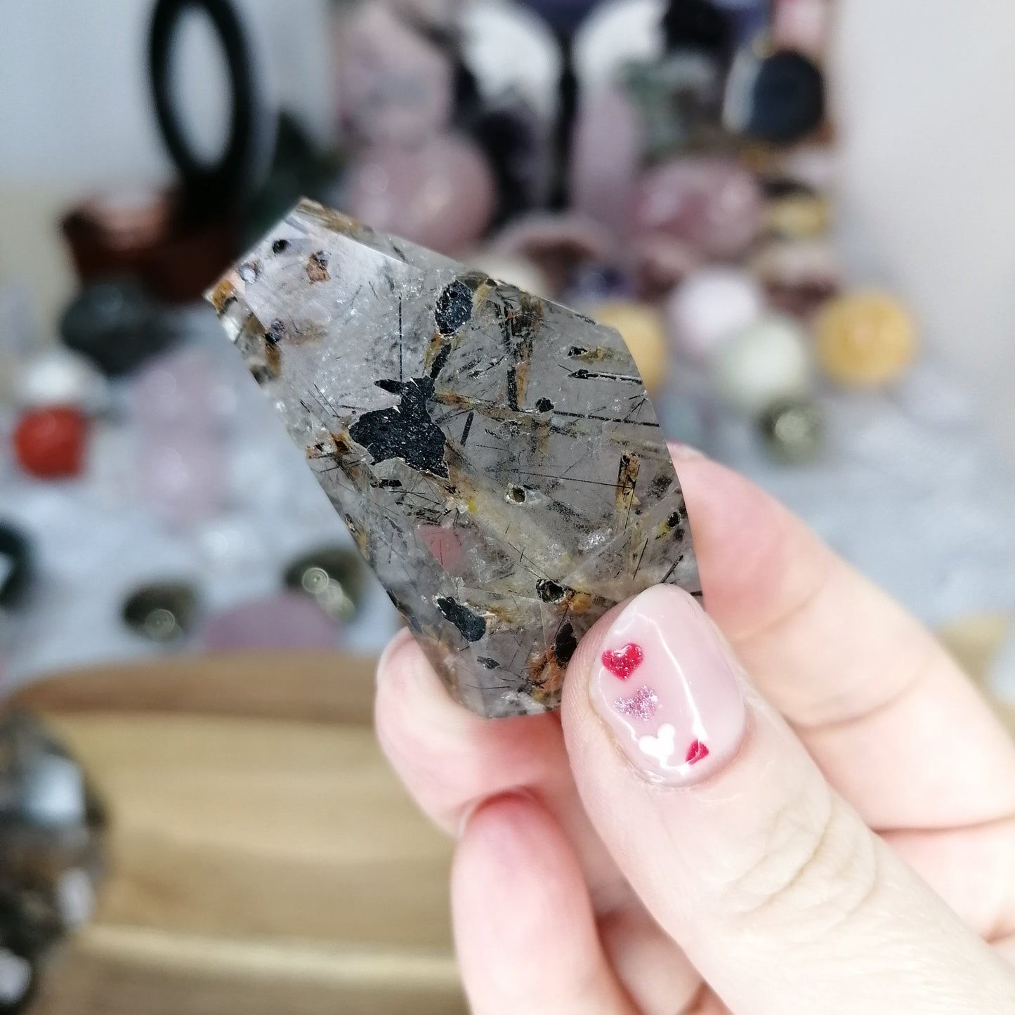 Black Tourmaline in Clear Quartz Freeform Option D
