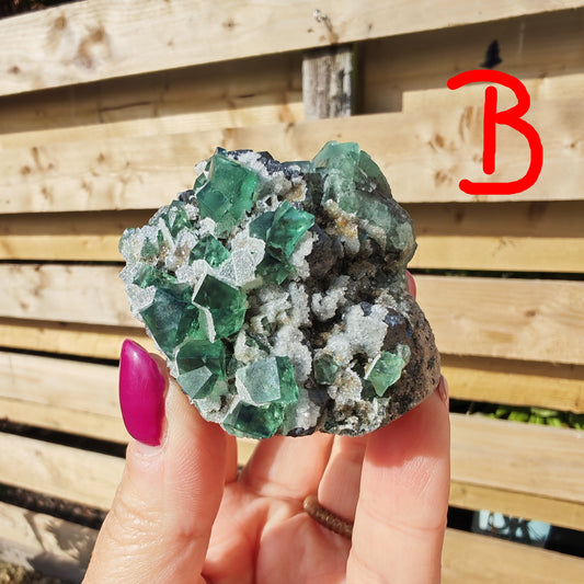 Green Druzy Dreams Fluorite with white sparkly Quartz and Silver Galena