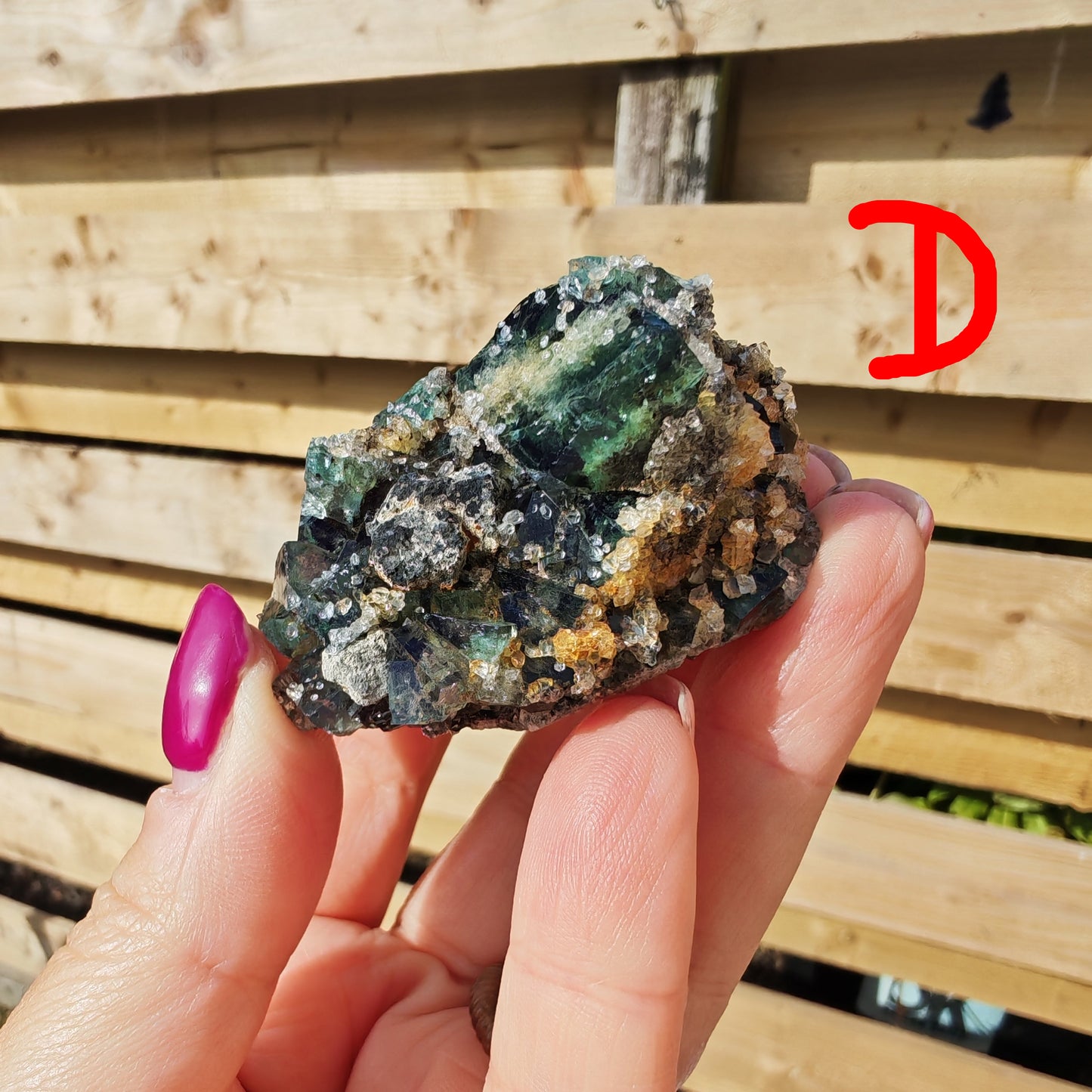 Green Druzy Dreams pocket UK Fluorite with sparkly quartz and galena