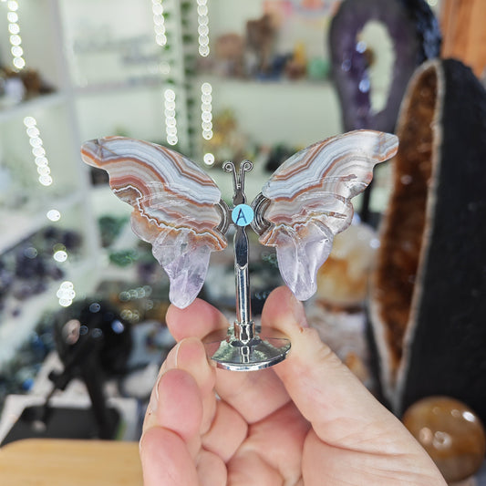 Agate Amethyst Butterfly Wings Option A