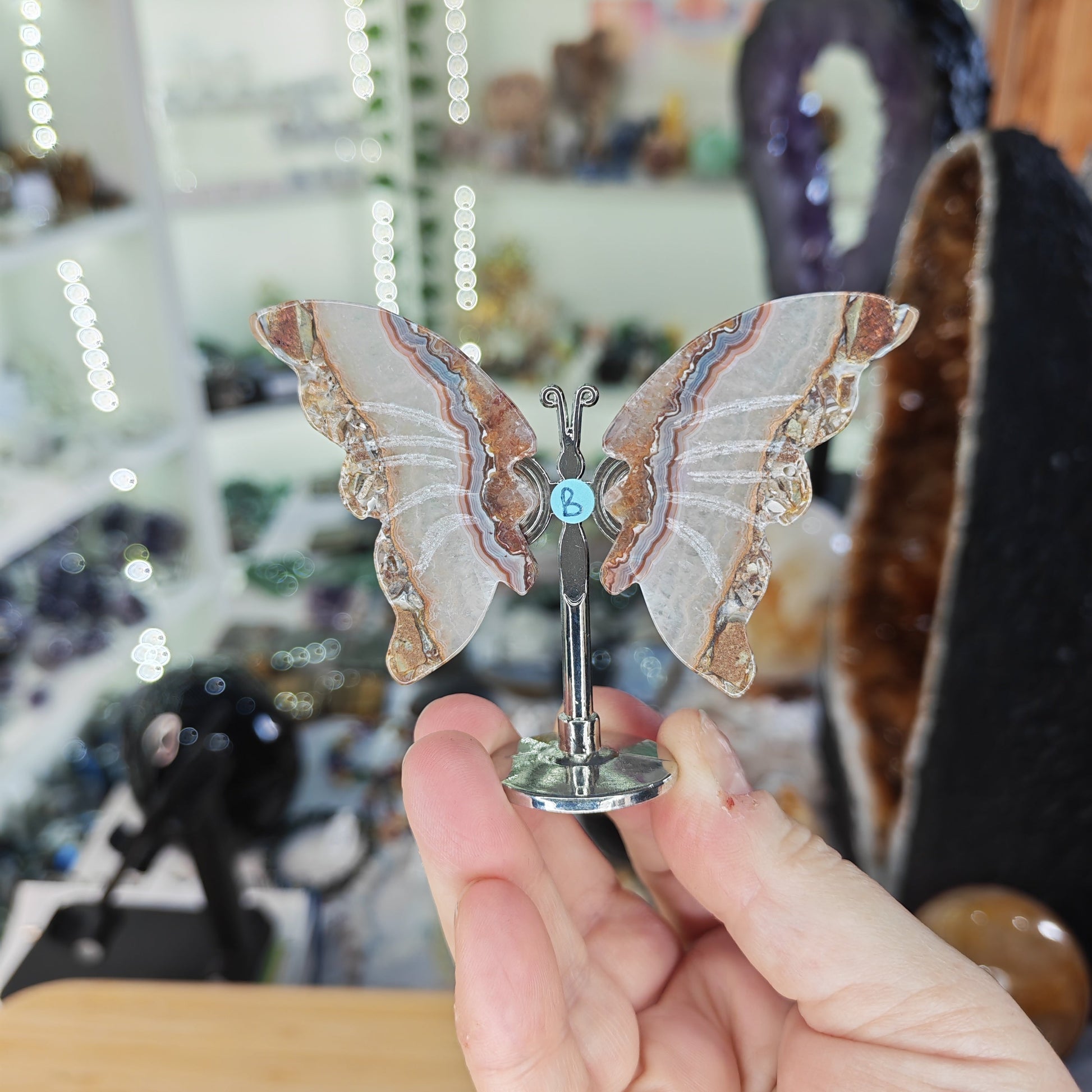 Agate Amethyst Butterfly Wings Option B