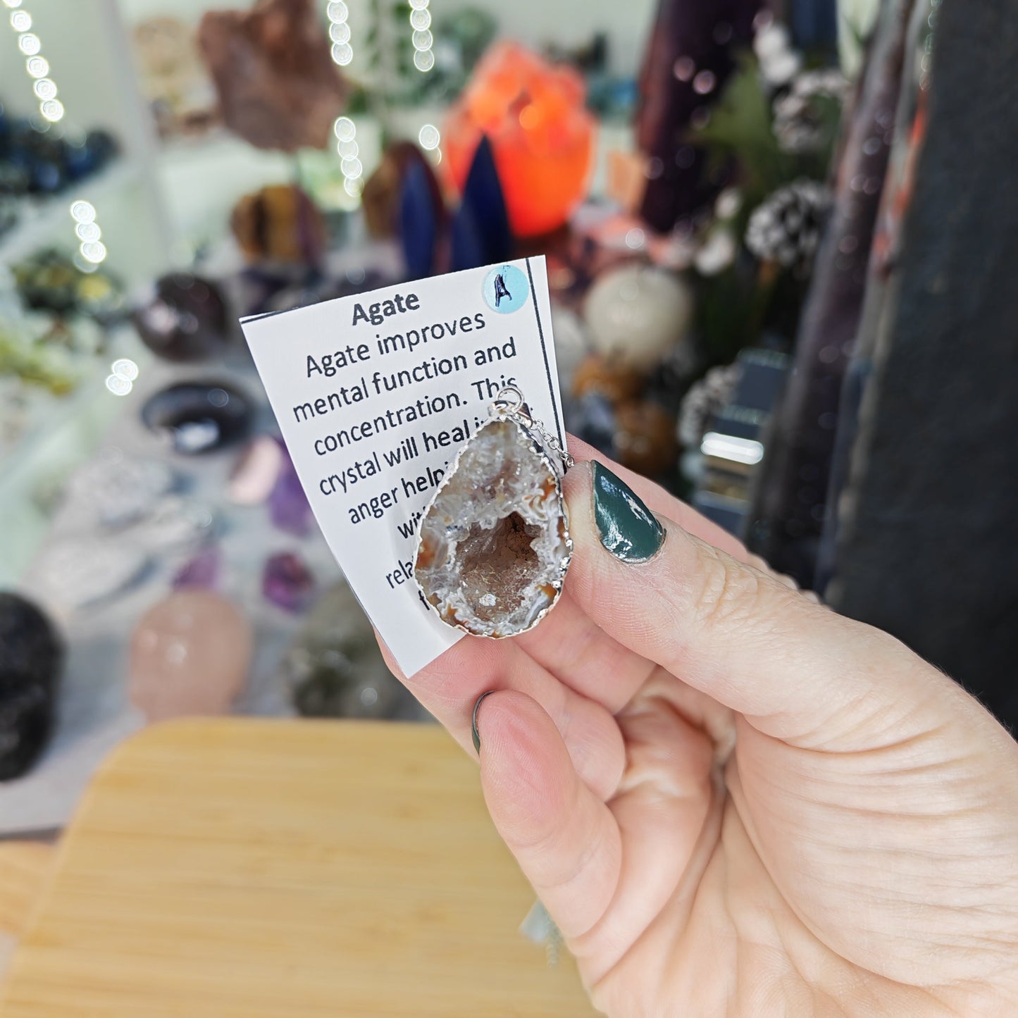 Agate Geode Necklace Option A