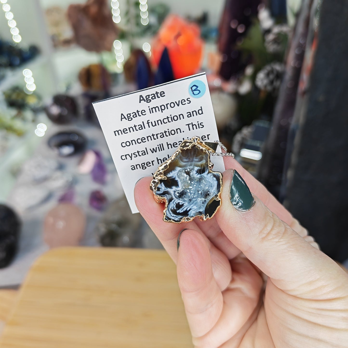 Agate Geode Necklace Option B