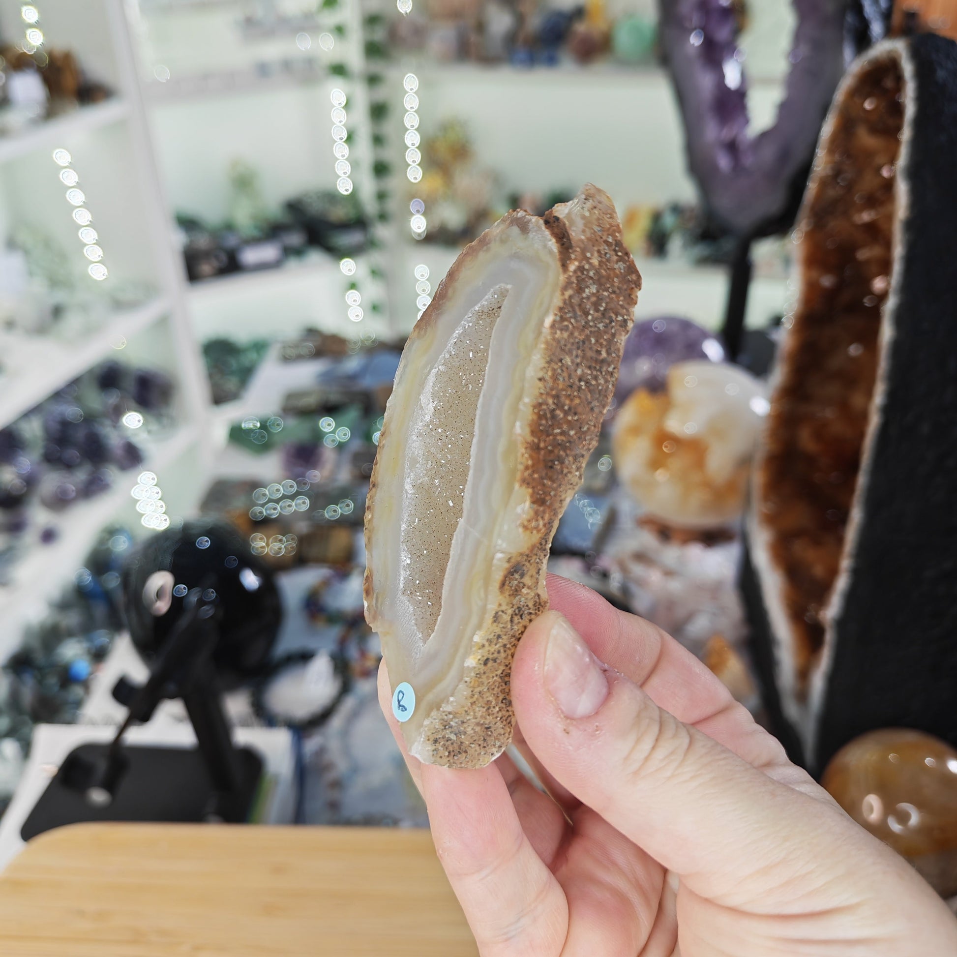 Agate Geode Slice Option B Side View