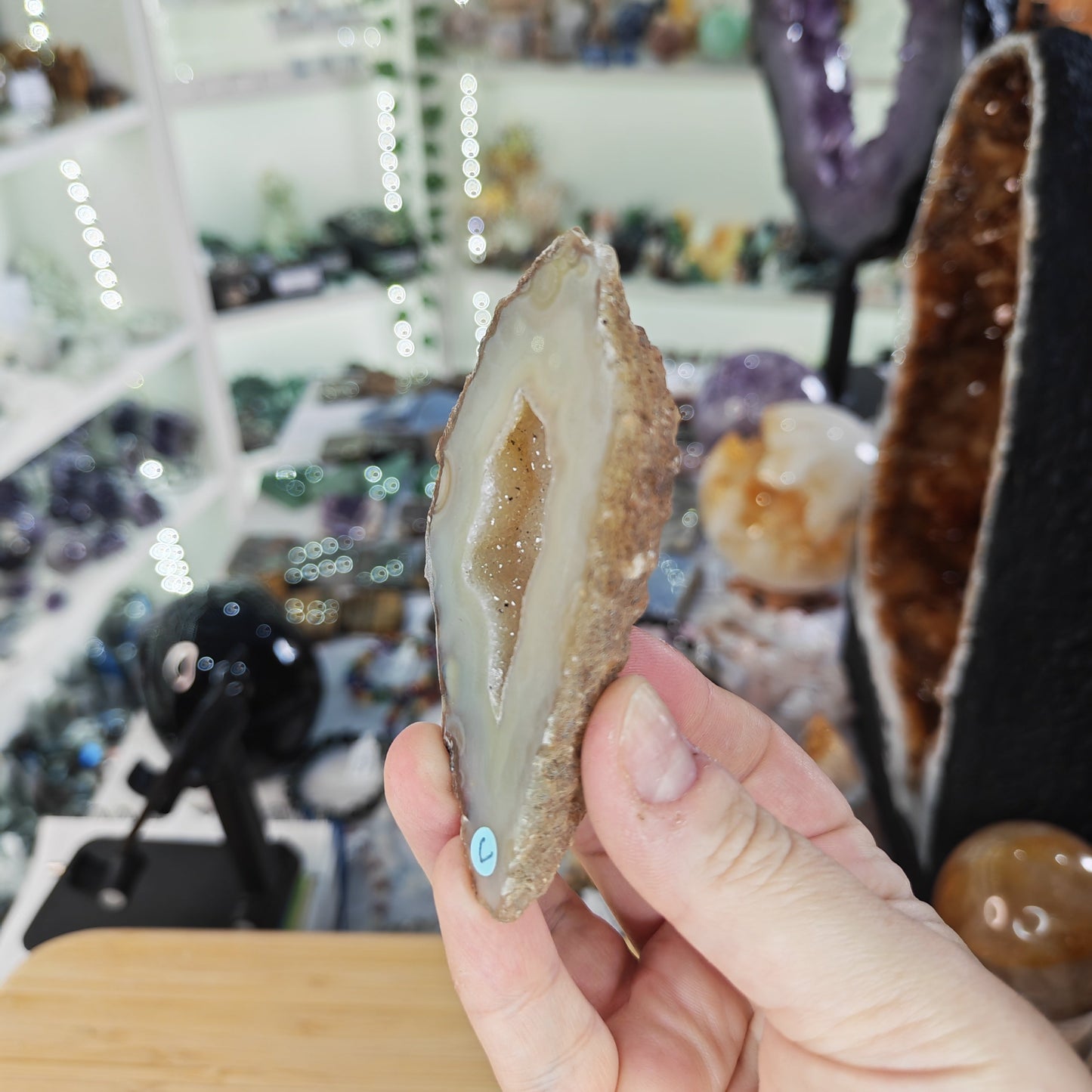 Agate Geode Slice Option C Side View