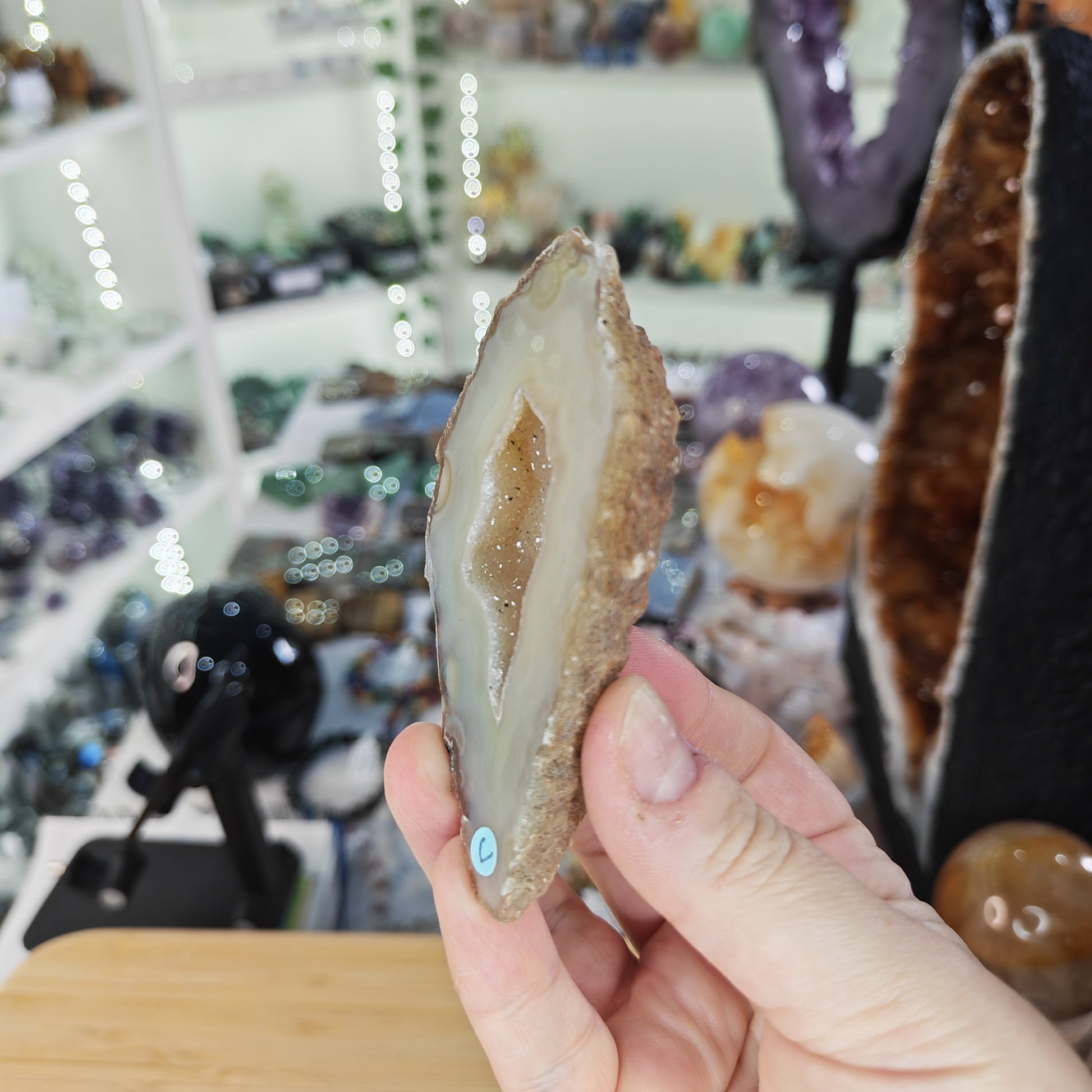 Agate Geode Slice Option C Side View
