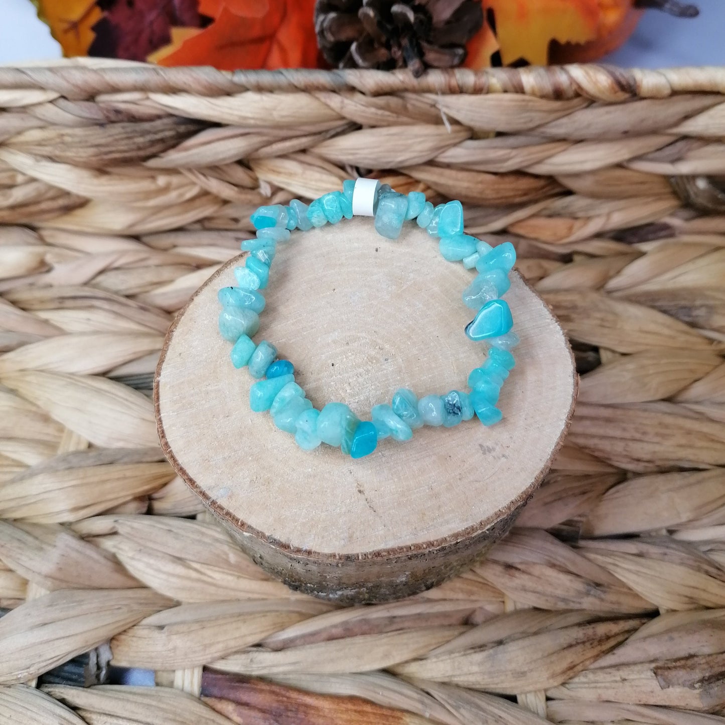 Blue Amazonite Crystal Chip Bracelet