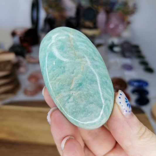 Blue Green Amazonite Palmstone