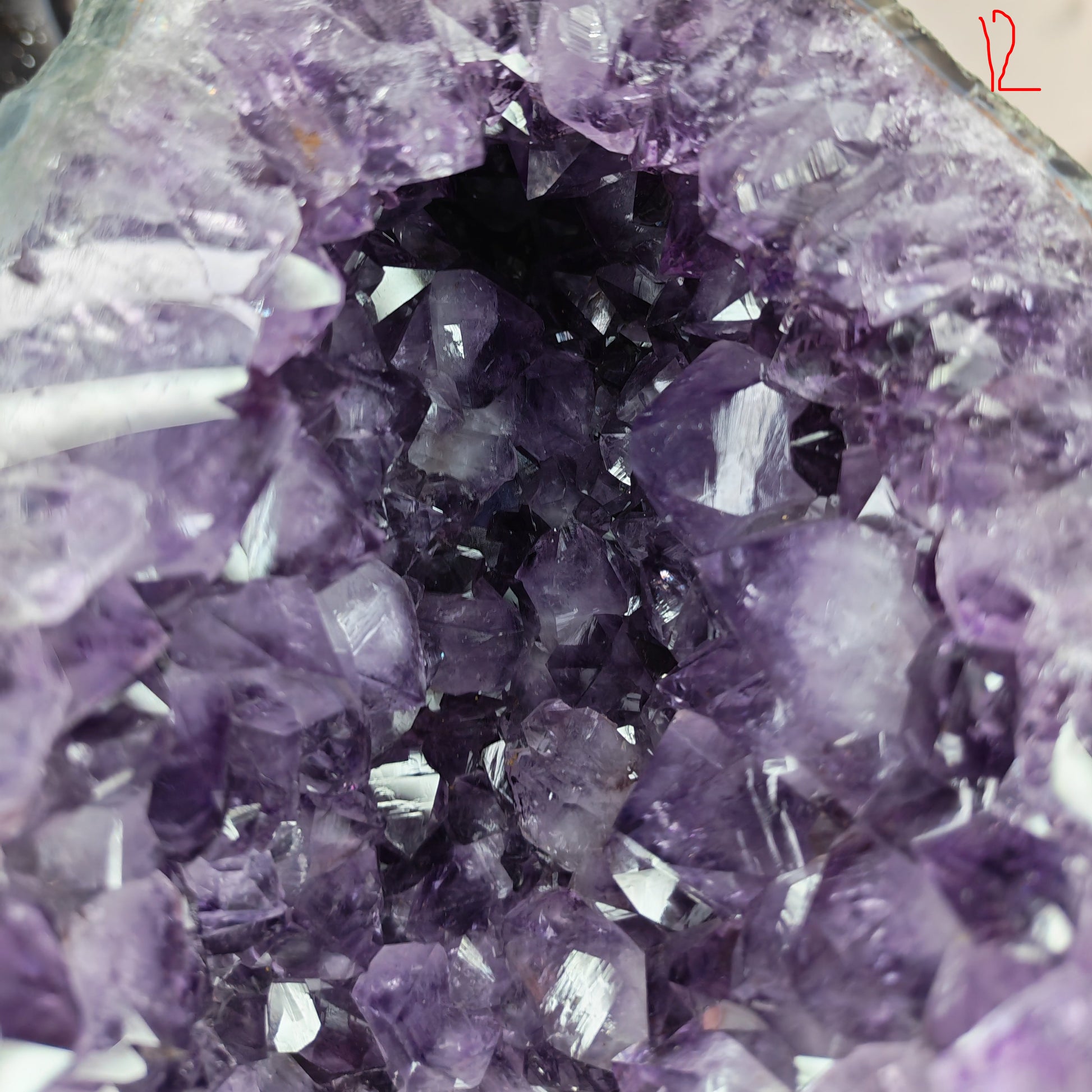 dark purple amethyst church with big chunky points