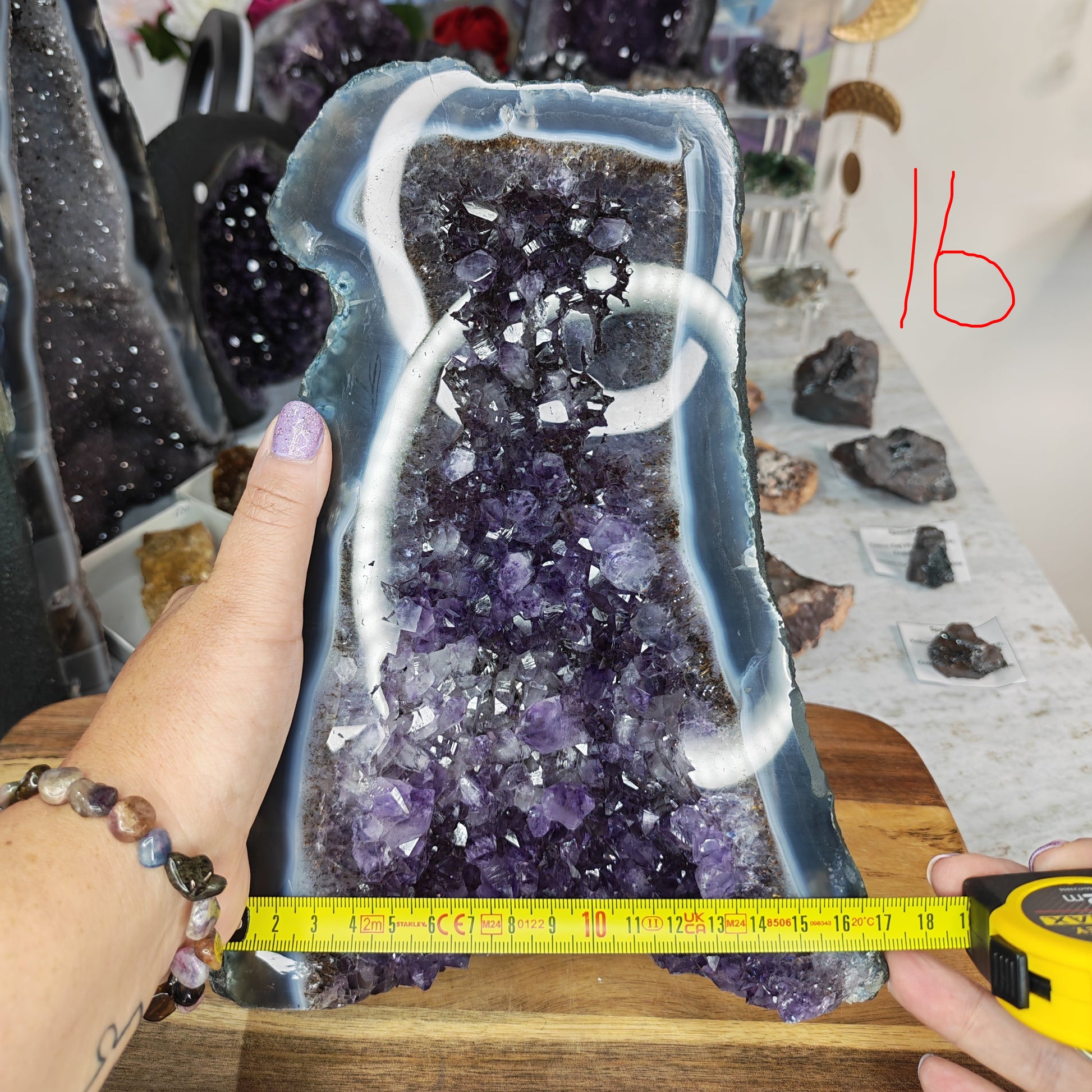 dark amethyst church with smokey banding width 16.5cm