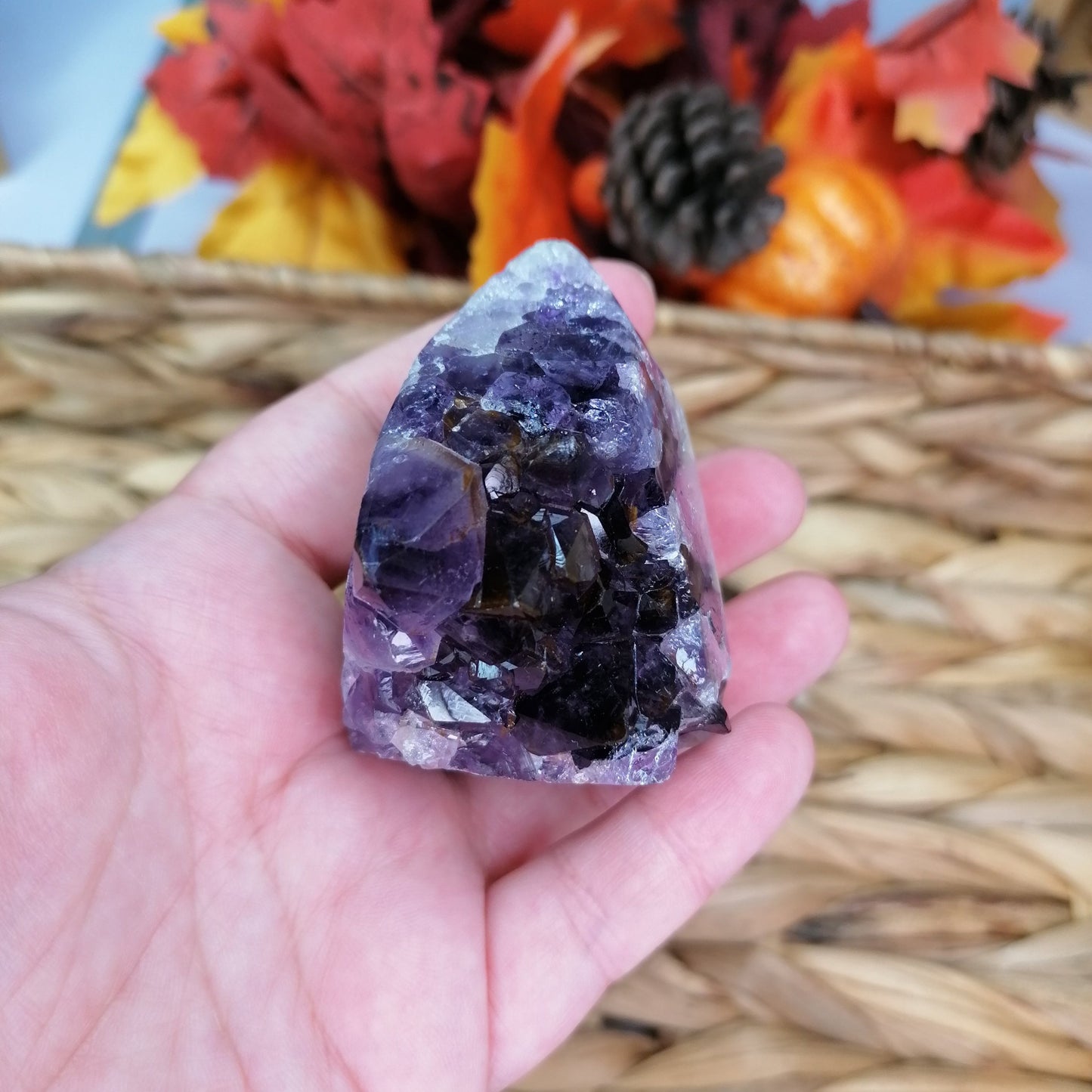 Purple Amethyst Druzy Tower with beautiful dark purple points