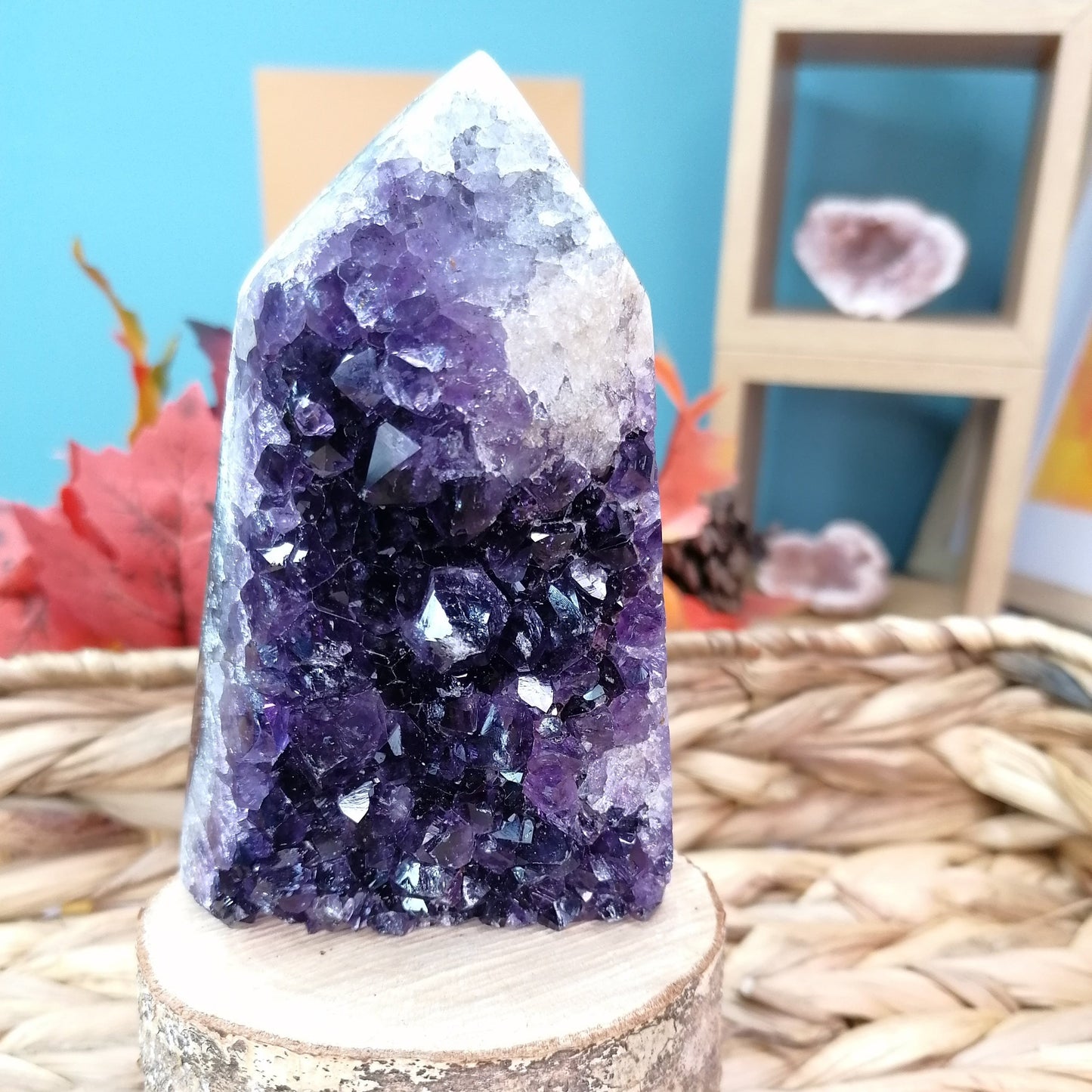 Purple Sparkly Amethyst Druzy Tower Statement piece