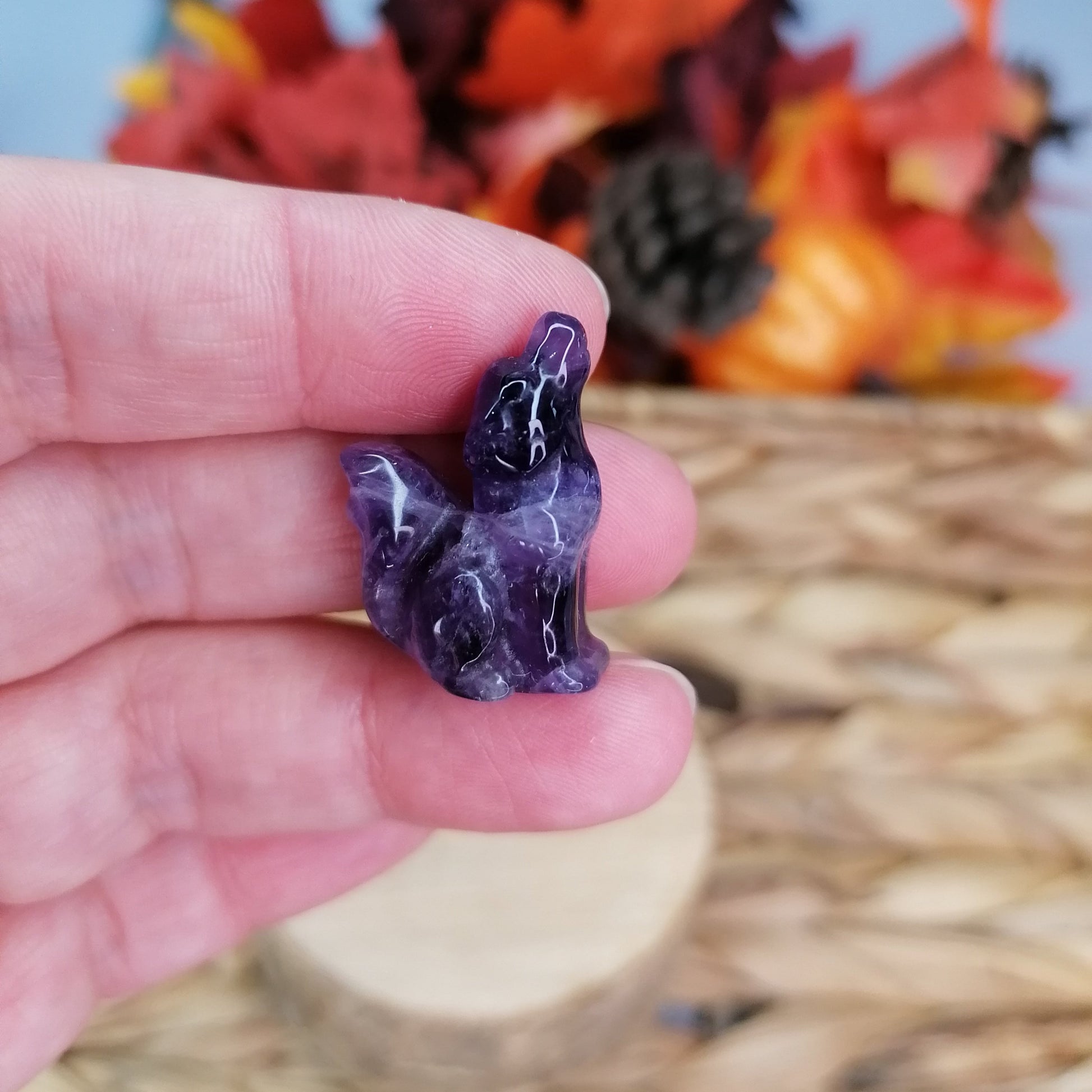 Purple Amethyst Wolf Crystal Animal