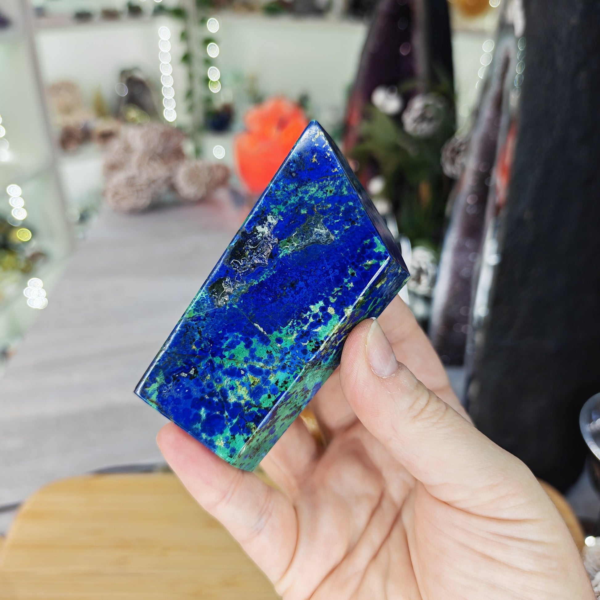 Green and Blue Azurite Malachite Freeform polished