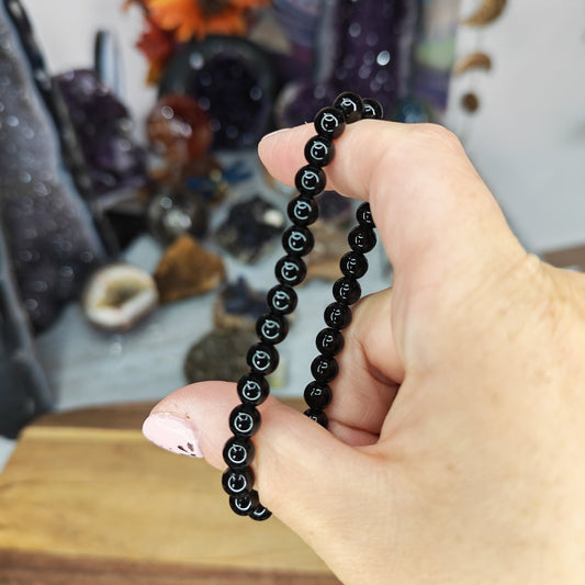 Black Obsidian Beaded Bracelet