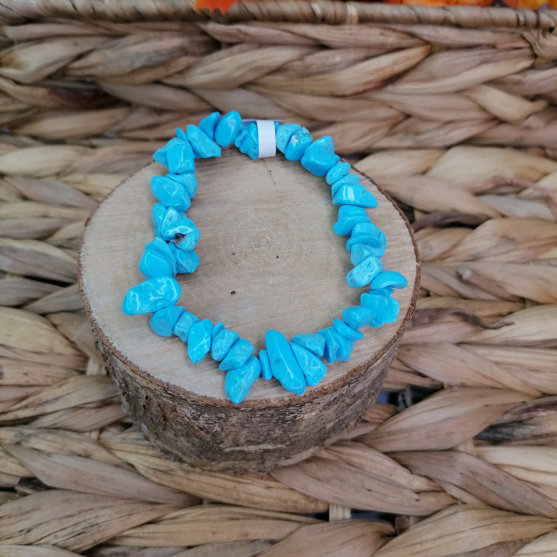 Blue Howlite Crystal Chip Bracelet