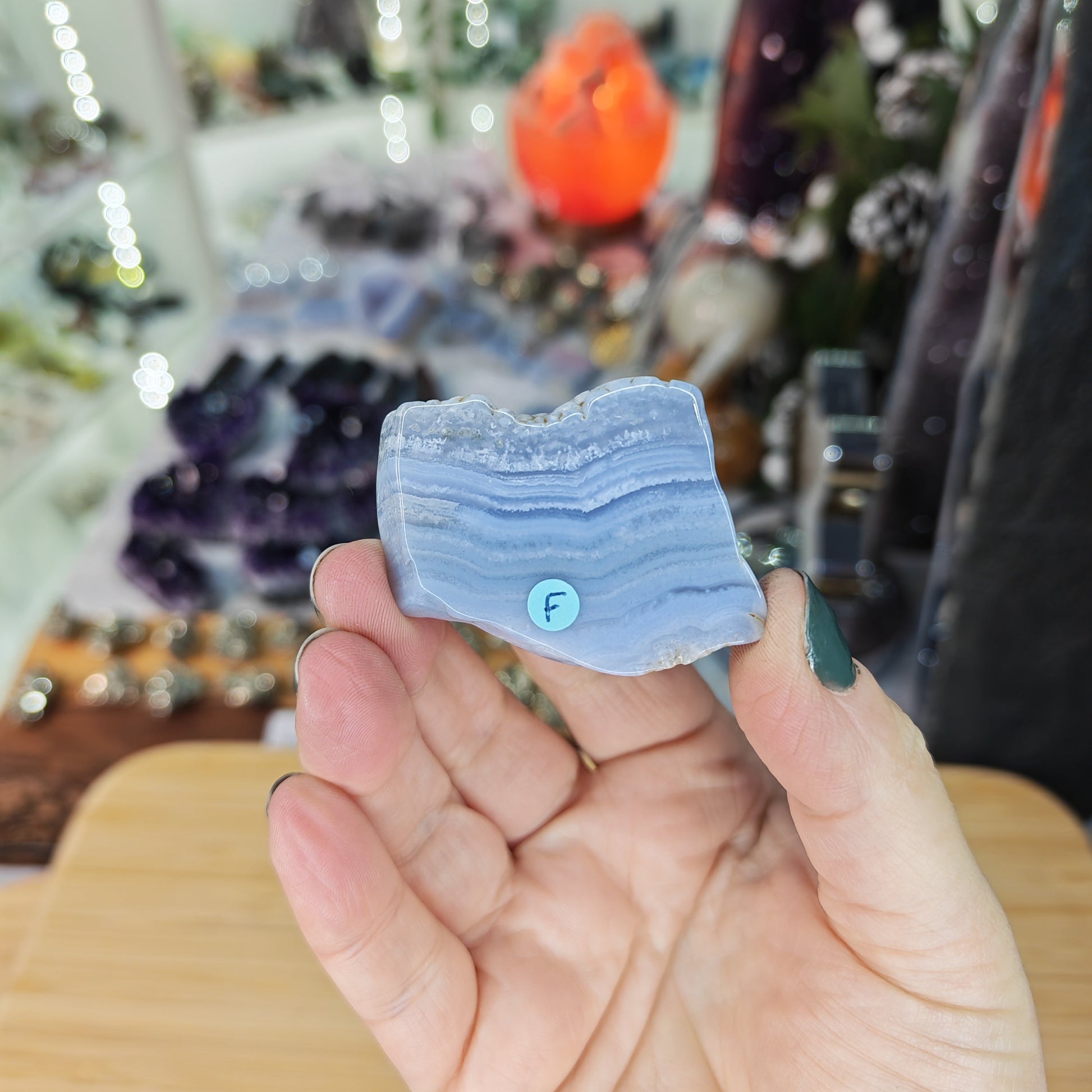 Blue Lace Agate Slice Option F