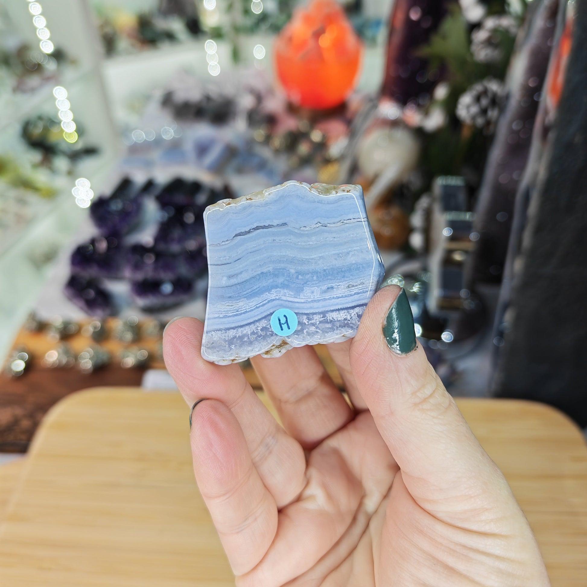 Blue Lace Agate Slice Option H