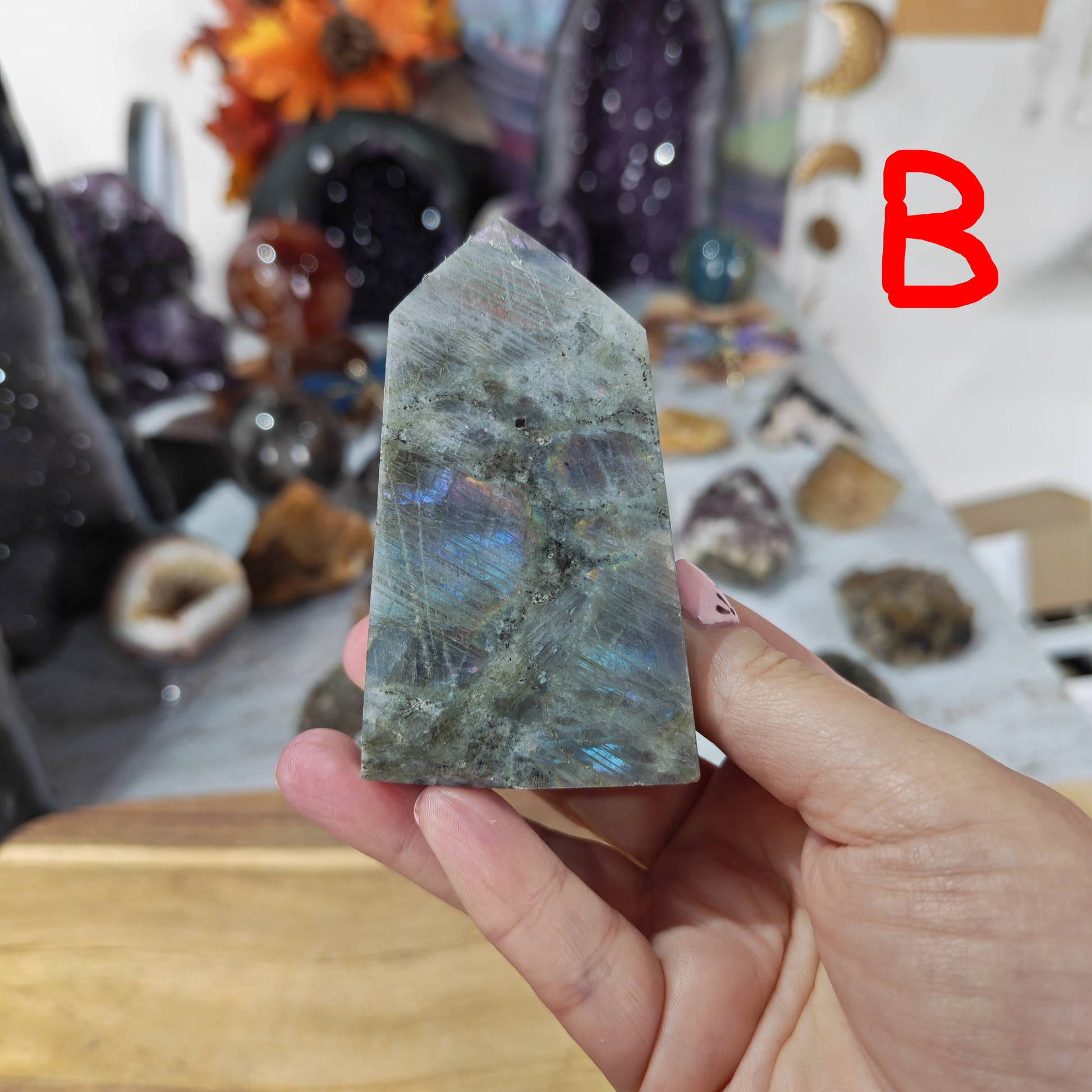 Blue Purple Flash Labradorite Tower