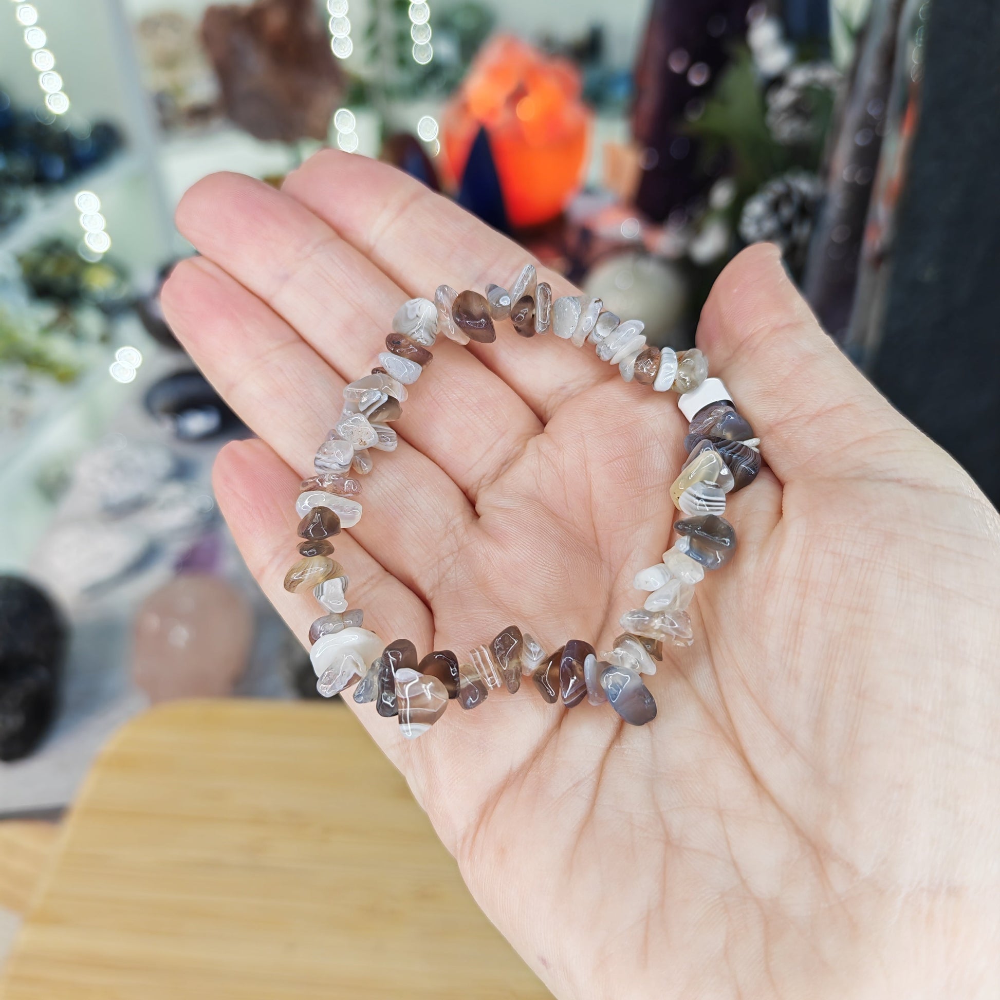 Botswana Banded Agate Chip Bracelet