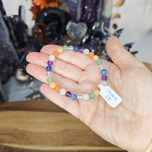 multi colour Chakra 6mm Bead Bracelet