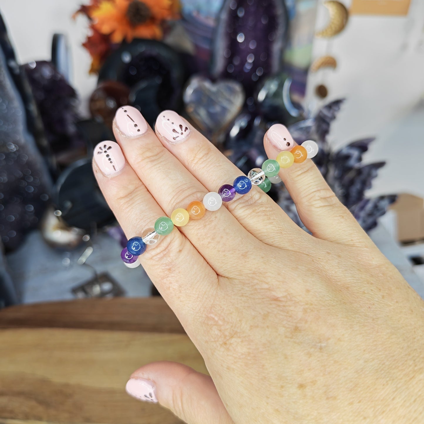 Mixed Colour Chakra Bead Bracelet