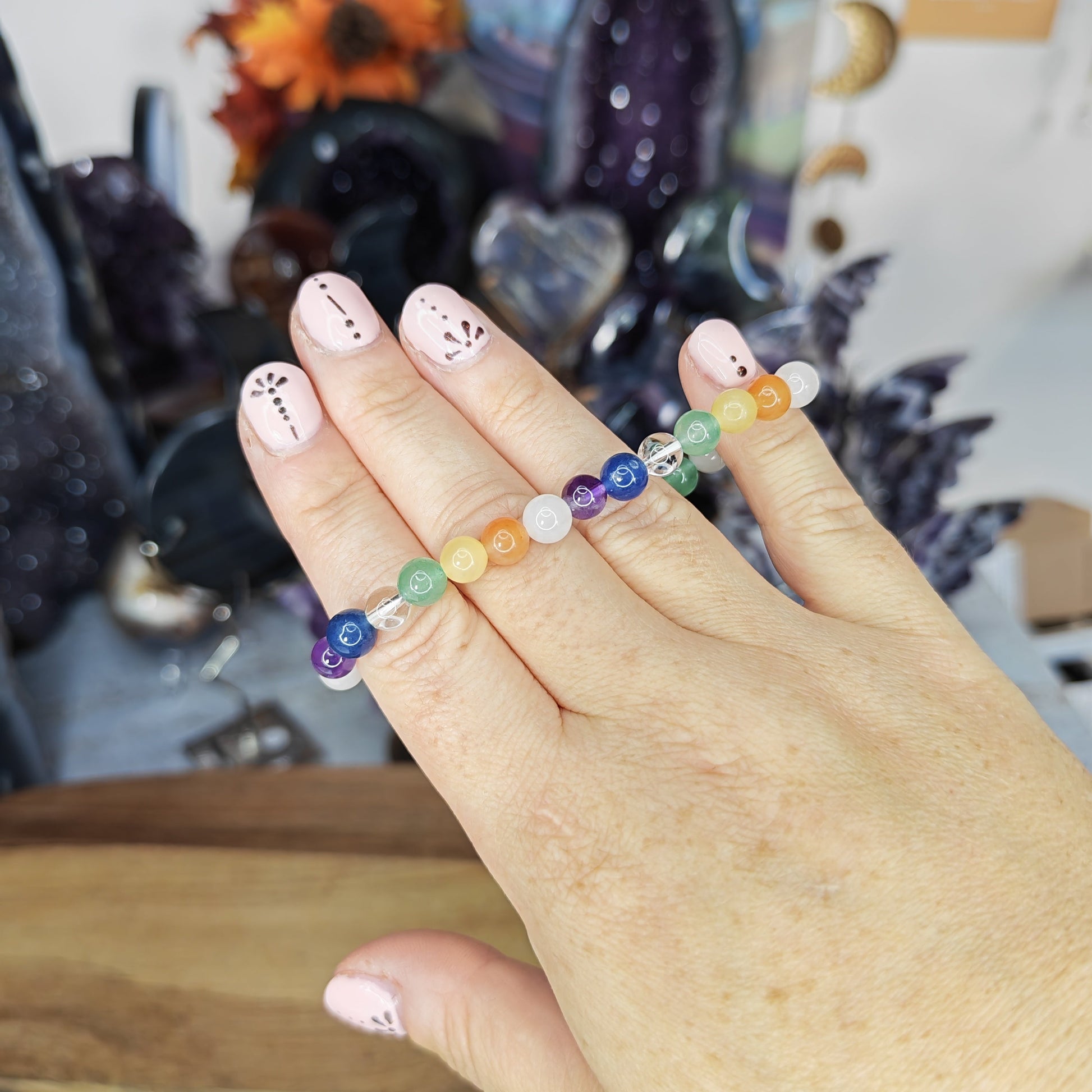 Mixed Colour Chakra Bead Bracelet
