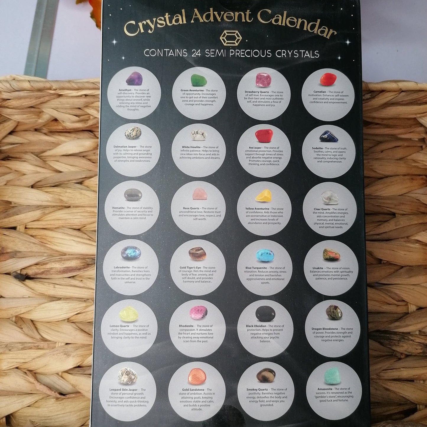 Christmas Advent Calendar containing 24 polished crystals