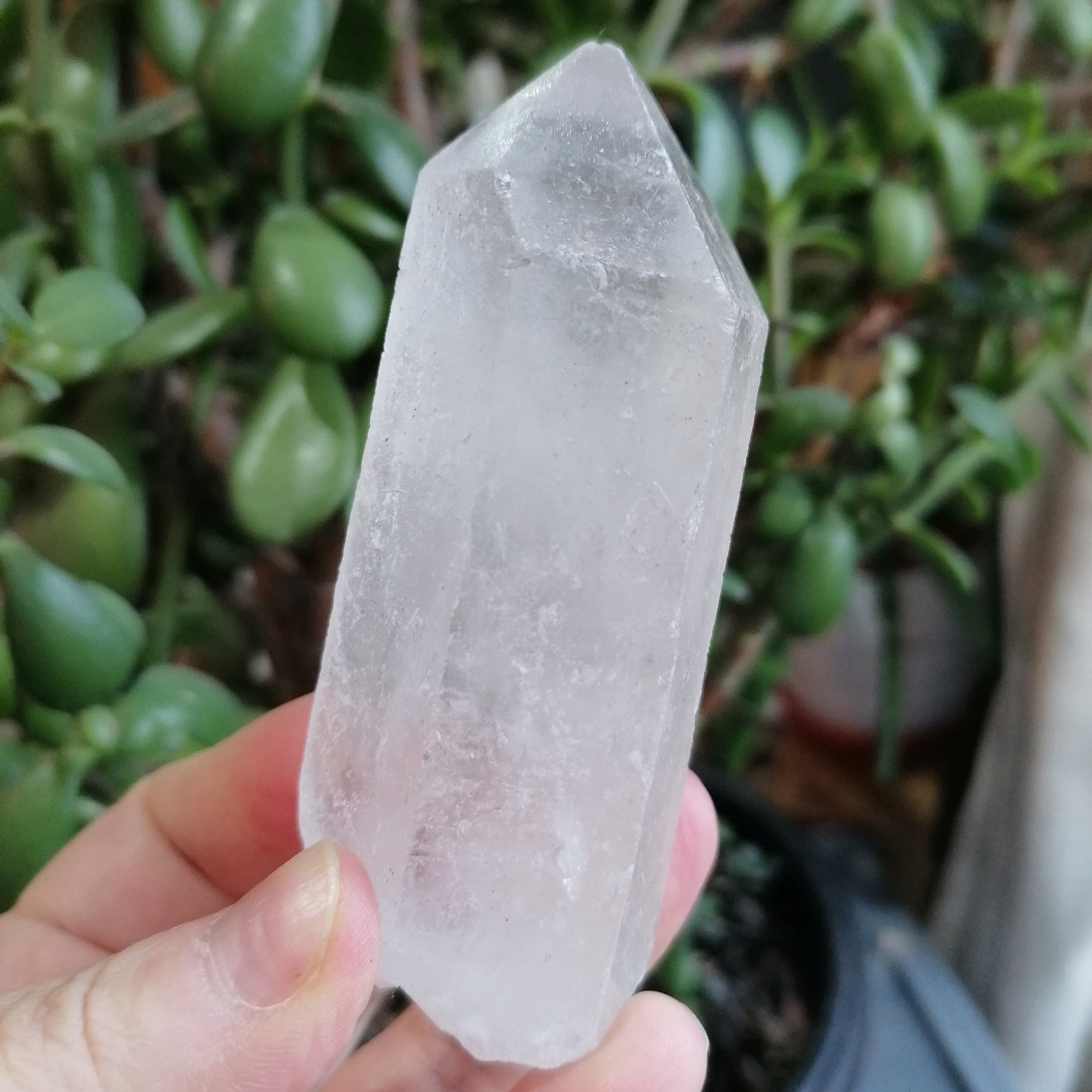 clear quartz point chunky and frosty