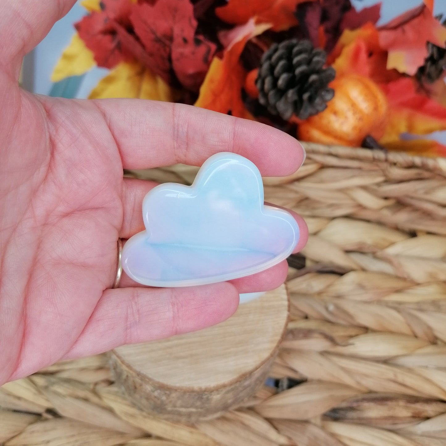 White opalescent opalite cloud