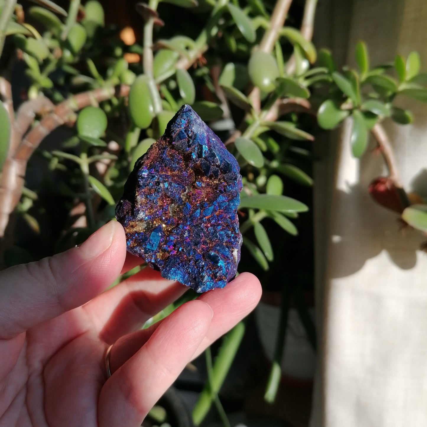 Dark Blue Aura Quartz Cluster