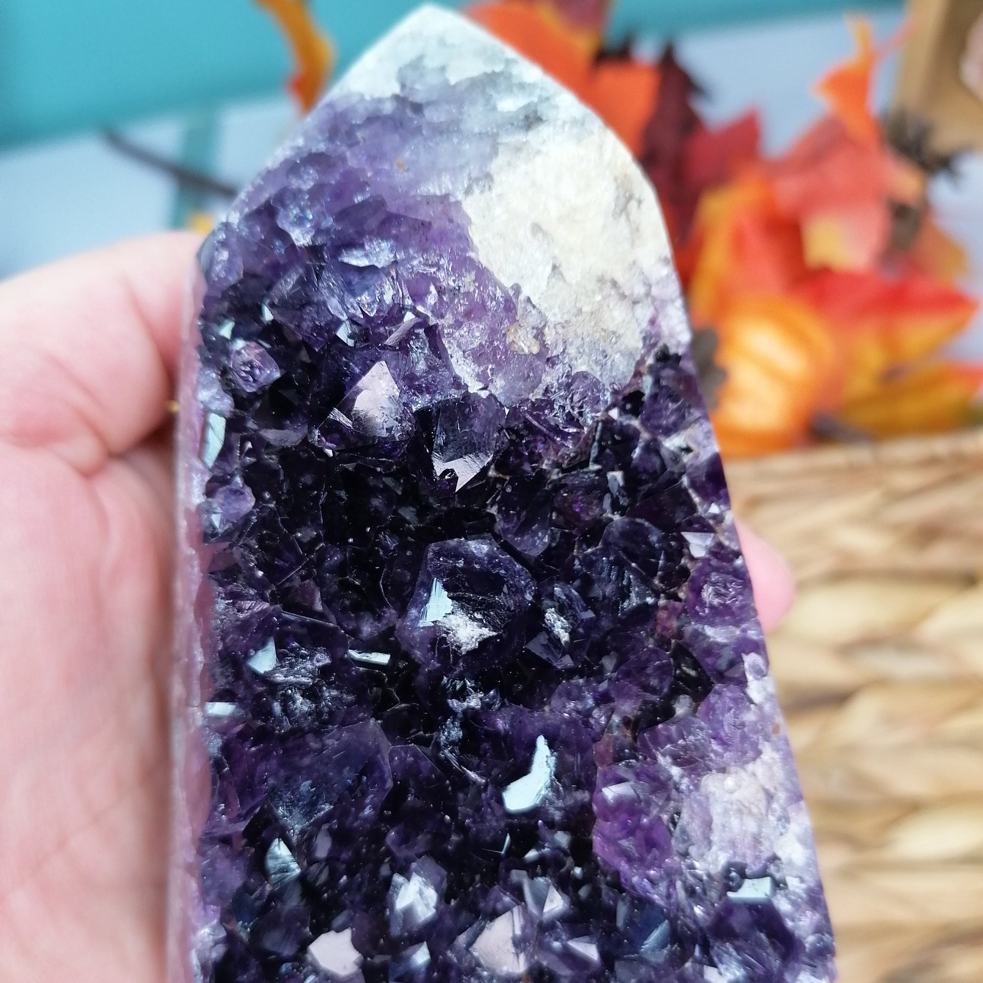 Dark Purple Amethyst Druzy Tower