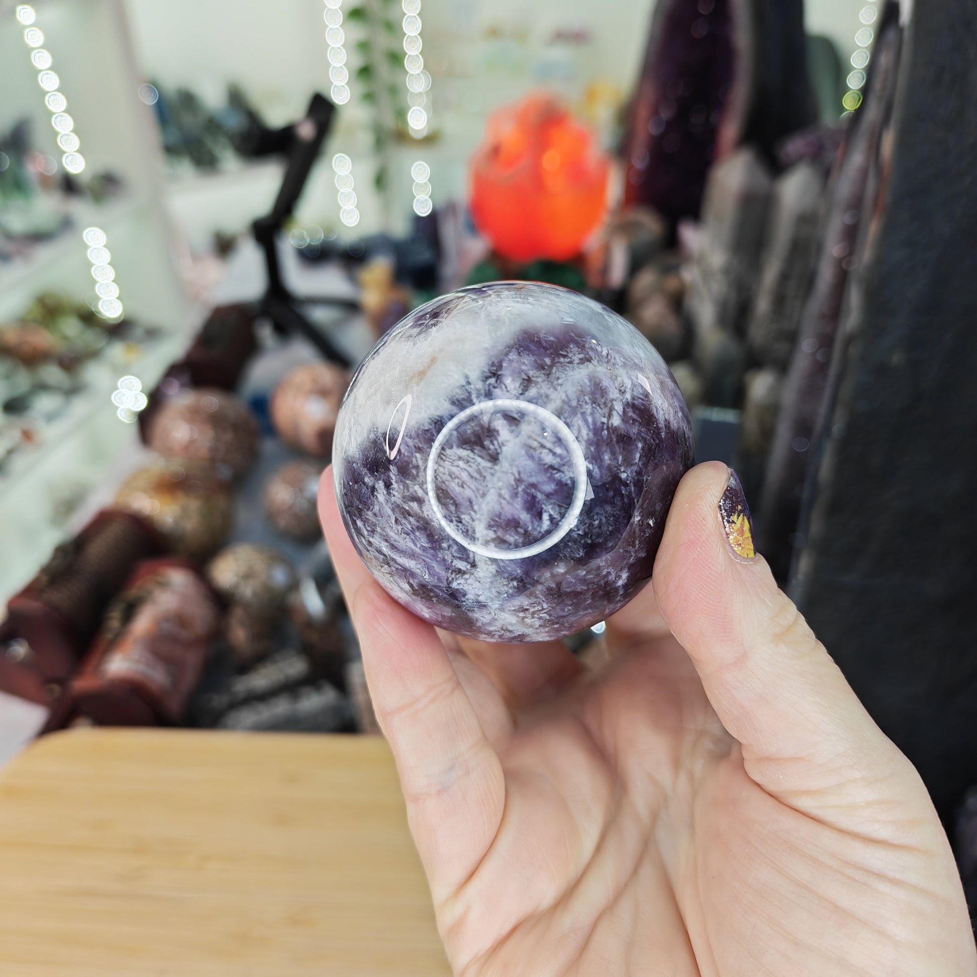 Dream Amethyst Chevron Sphere