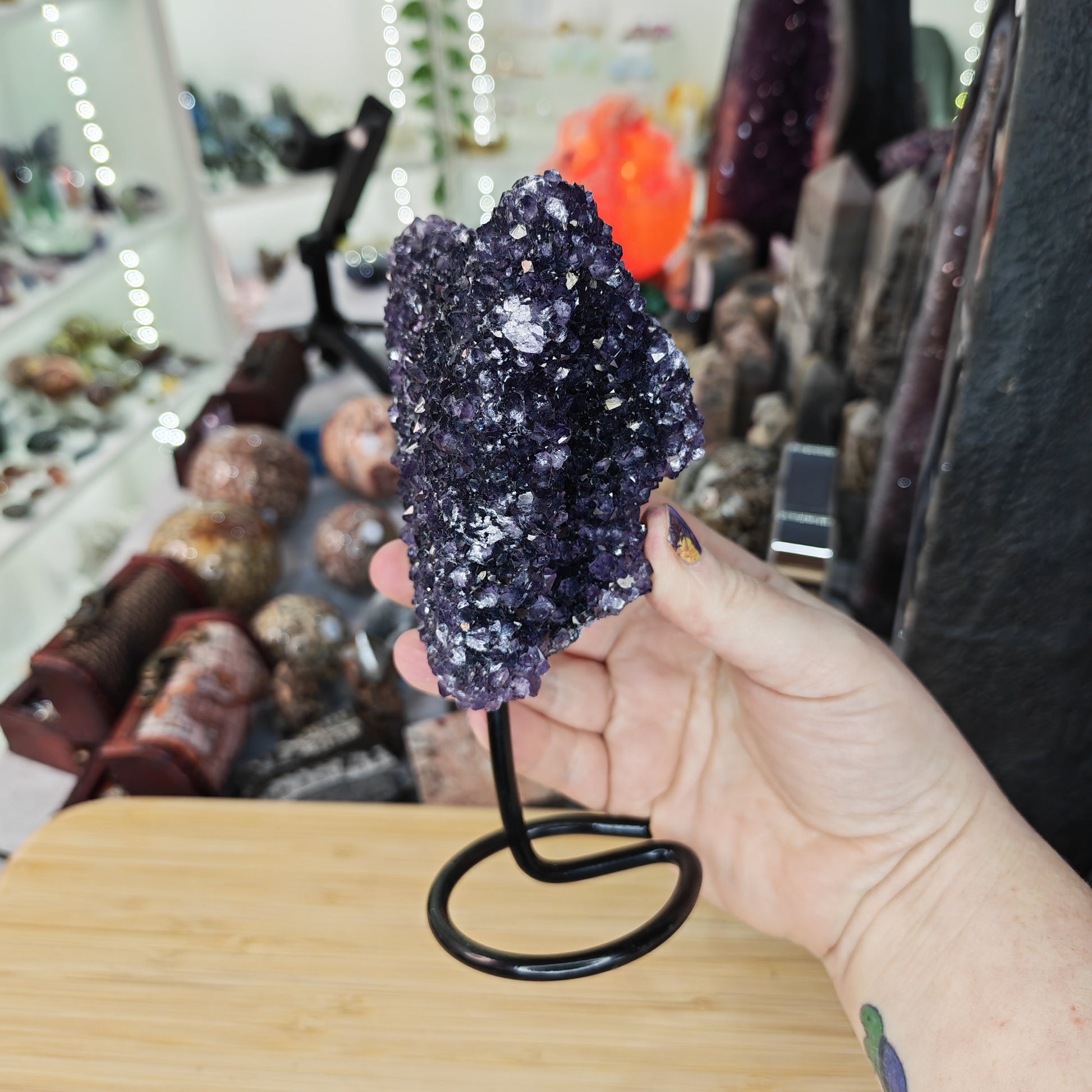 Druzy Amethyst on Stand